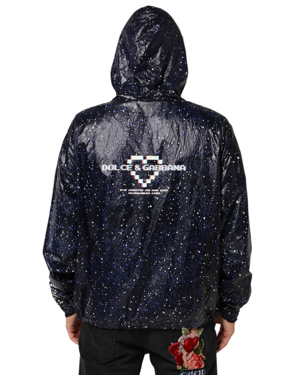 Dolce & Gabbana Blaues D&G Game Sweatshirt mit Kapuze für Männer Pullover