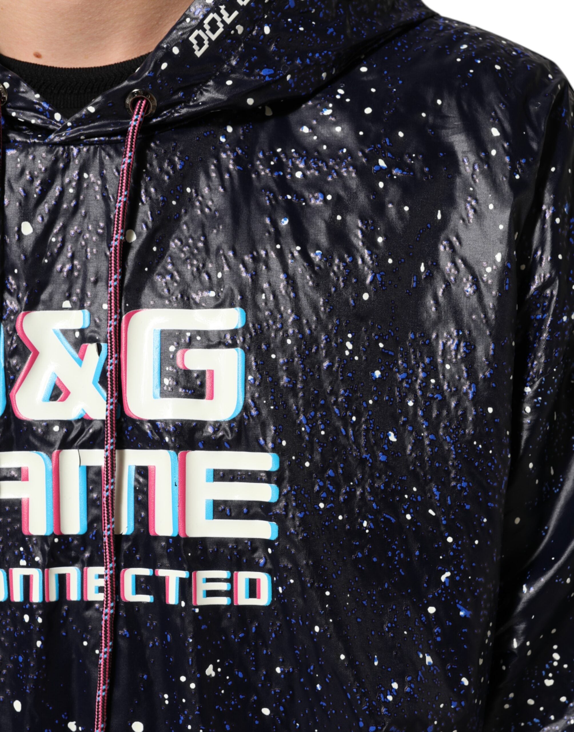 Dolce & Gabbana Blaues D&G Game Sweatshirt mit Kapuze für Männer Pullover