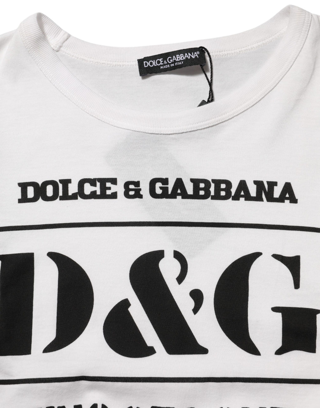 Dolce & Gabbana Weißes Logo Camouflage Rundhalsausschnitt Herren-T-Shirt