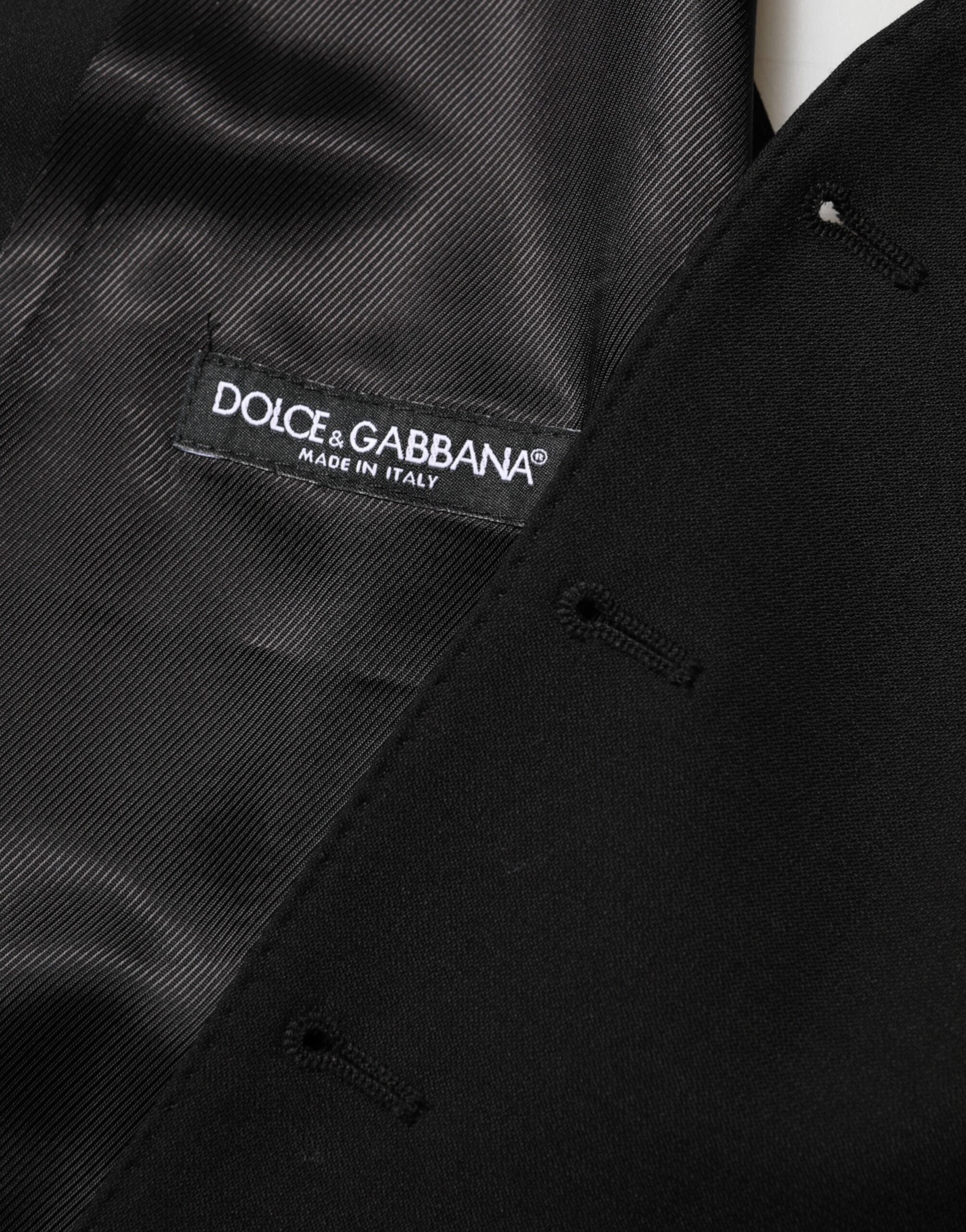 Dolce & Gabbana Schwarz Wolle Kleid Formal Männer Weste Weste