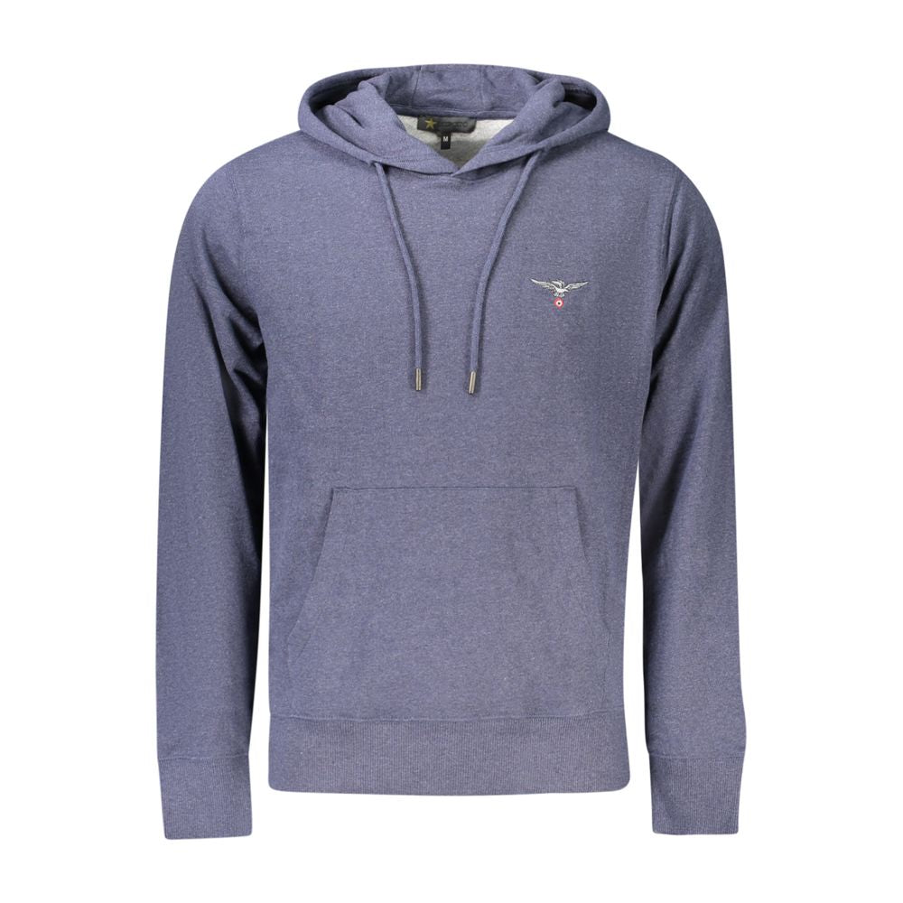 Accademia Militare Blauer Baumwollpullover mit Kapuze für Männer