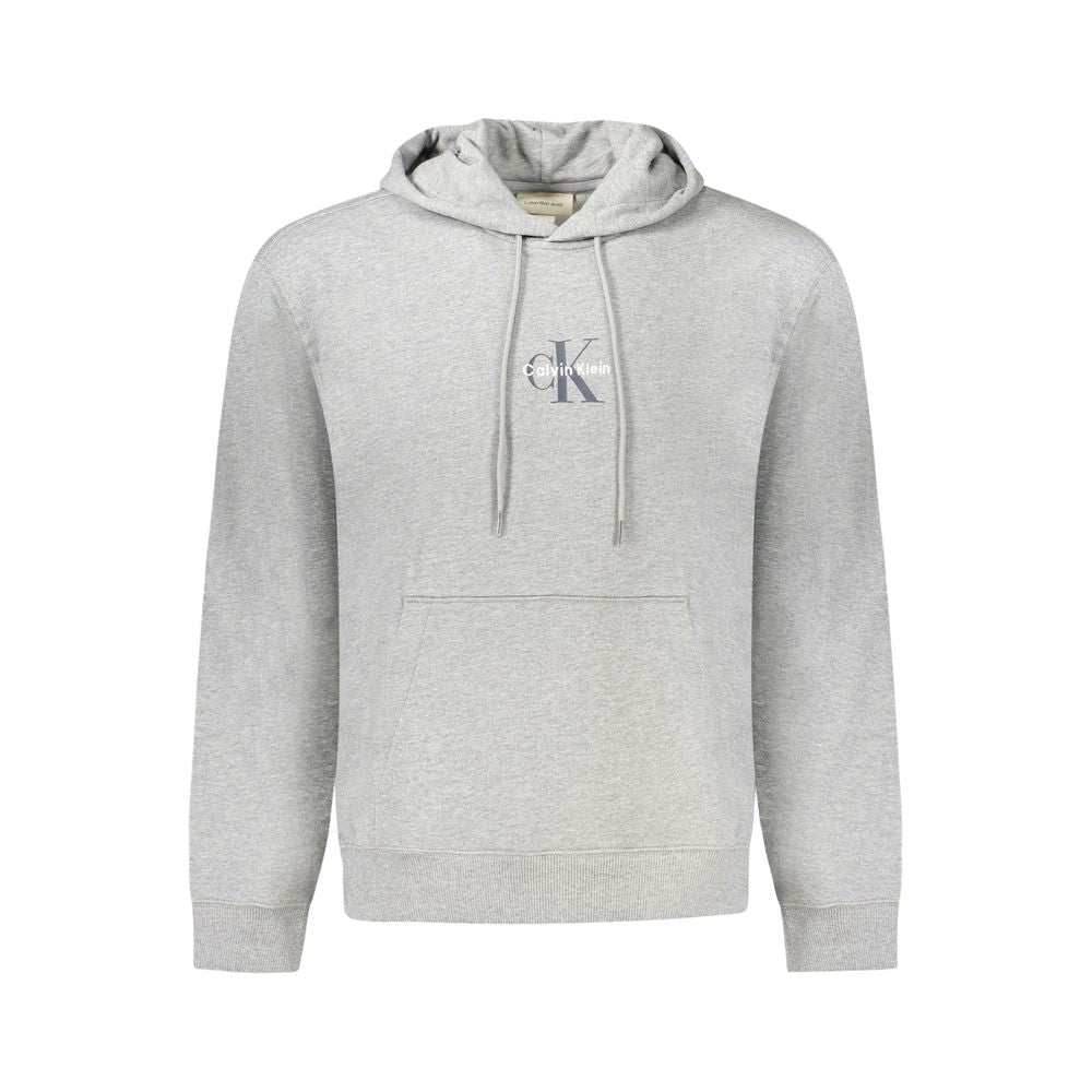 Calvin Klein Grauer Herren-Kapuzenpullover aus Baumwolle