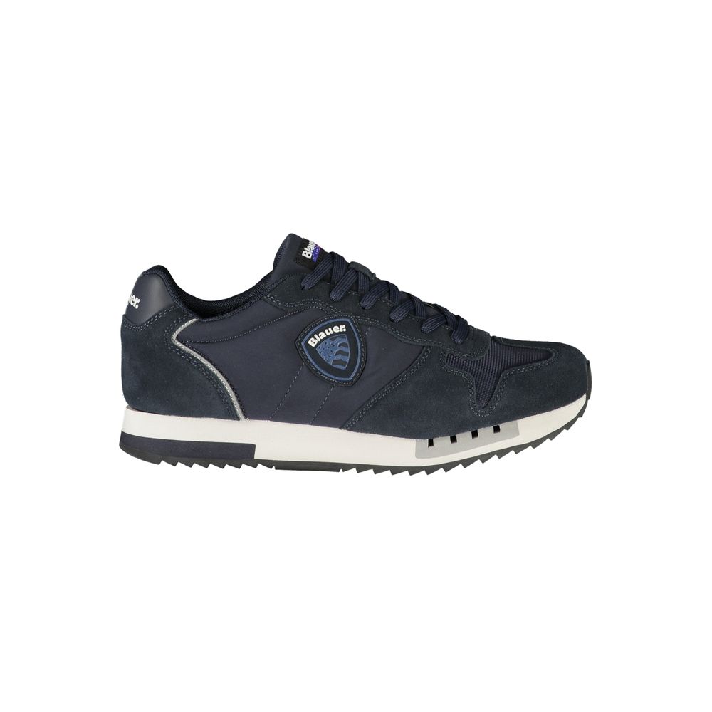 Blauer Blaue Leder Herren Sneaker