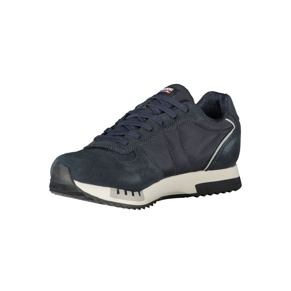Blauer Blaue Leder Herren Sneaker