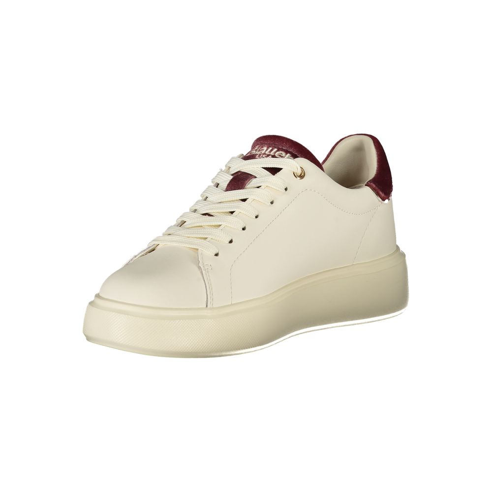 Blauer Weißes Leder Damen Sneaker