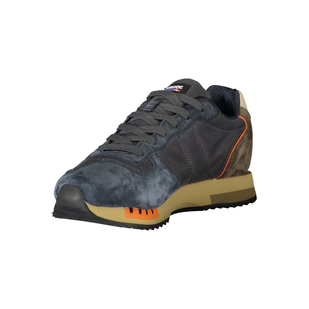 Blauer Blaue Leder Herren Sneaker