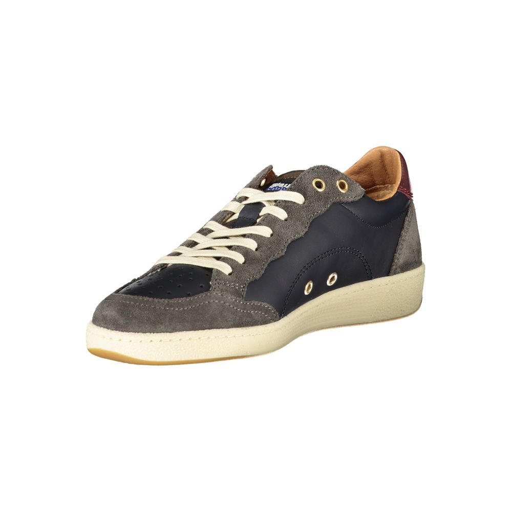 Blauer Blaue Leder Herren Sneaker