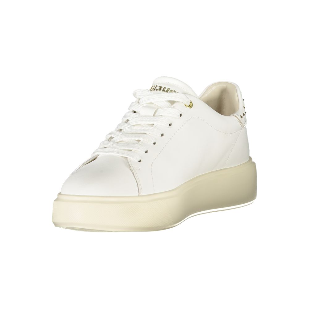 Blauer Weißes Leder Damen Sneaker