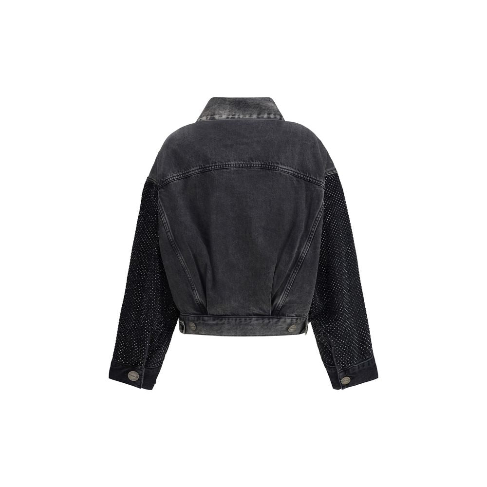 PINKO Graue Baumwoll-Jeansjacke