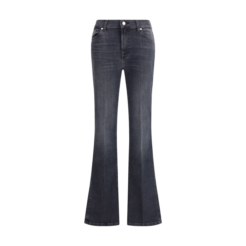 7FOR Schwarze Baumwoll-Bootcut-Jeans