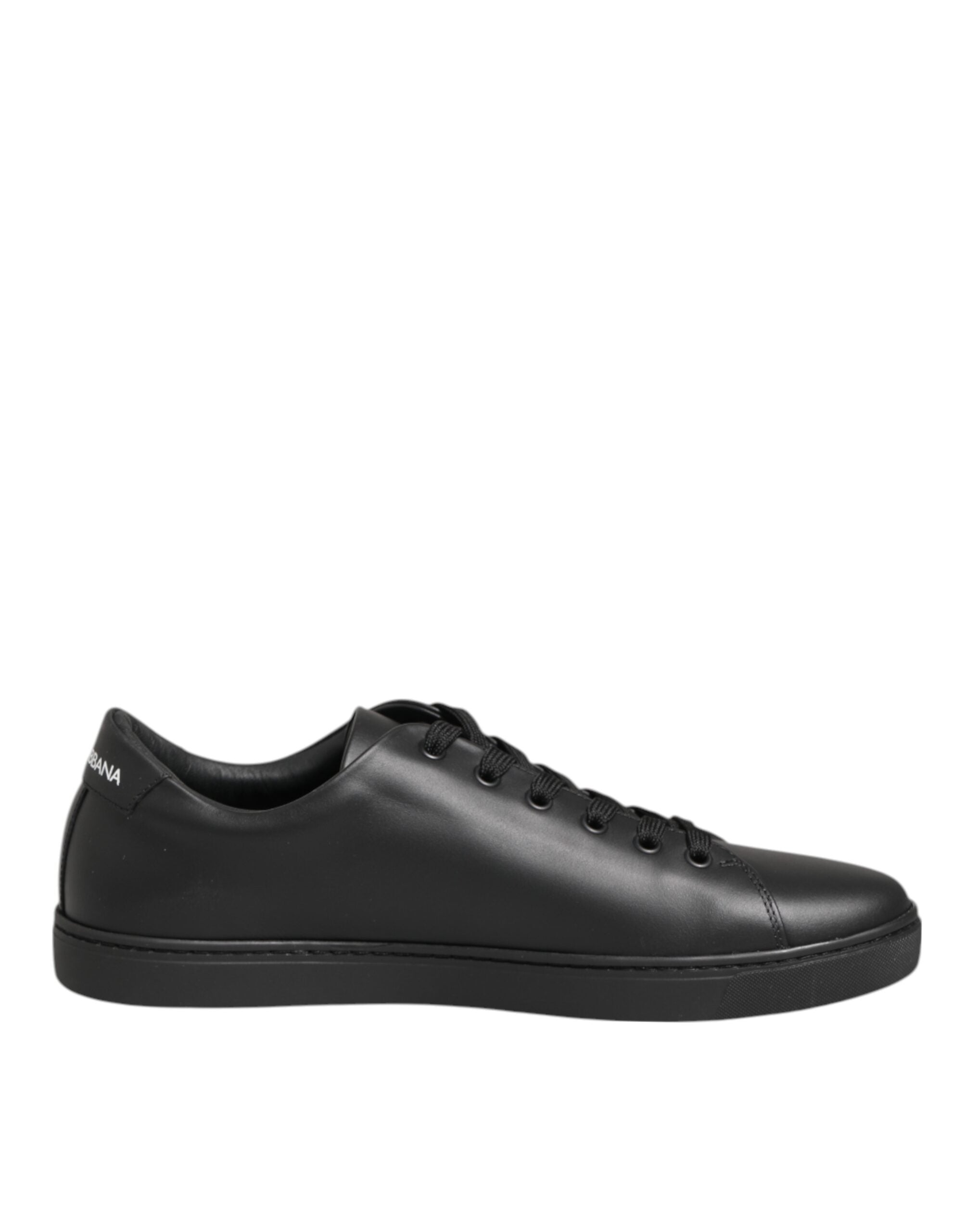 Dolce & Gabbana Schwarz Leder Kristall Herz Turnschuhe Schuhe