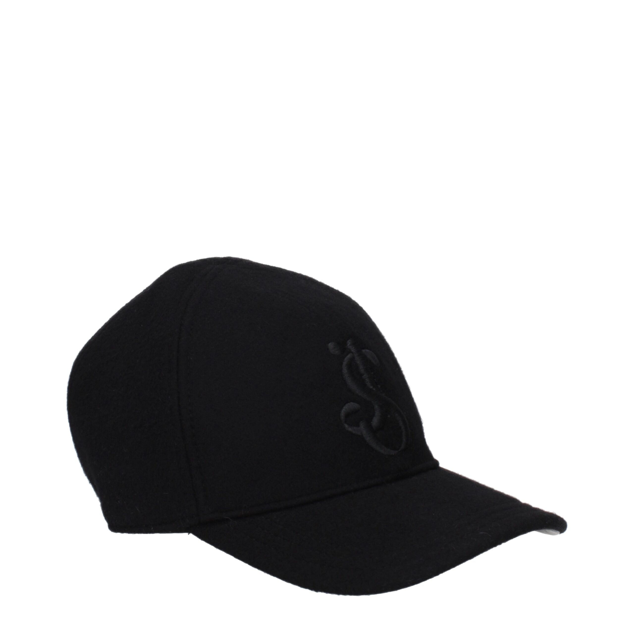Jil Sander Schwarze Kaschmir-Kappe (Baseball-Cap)