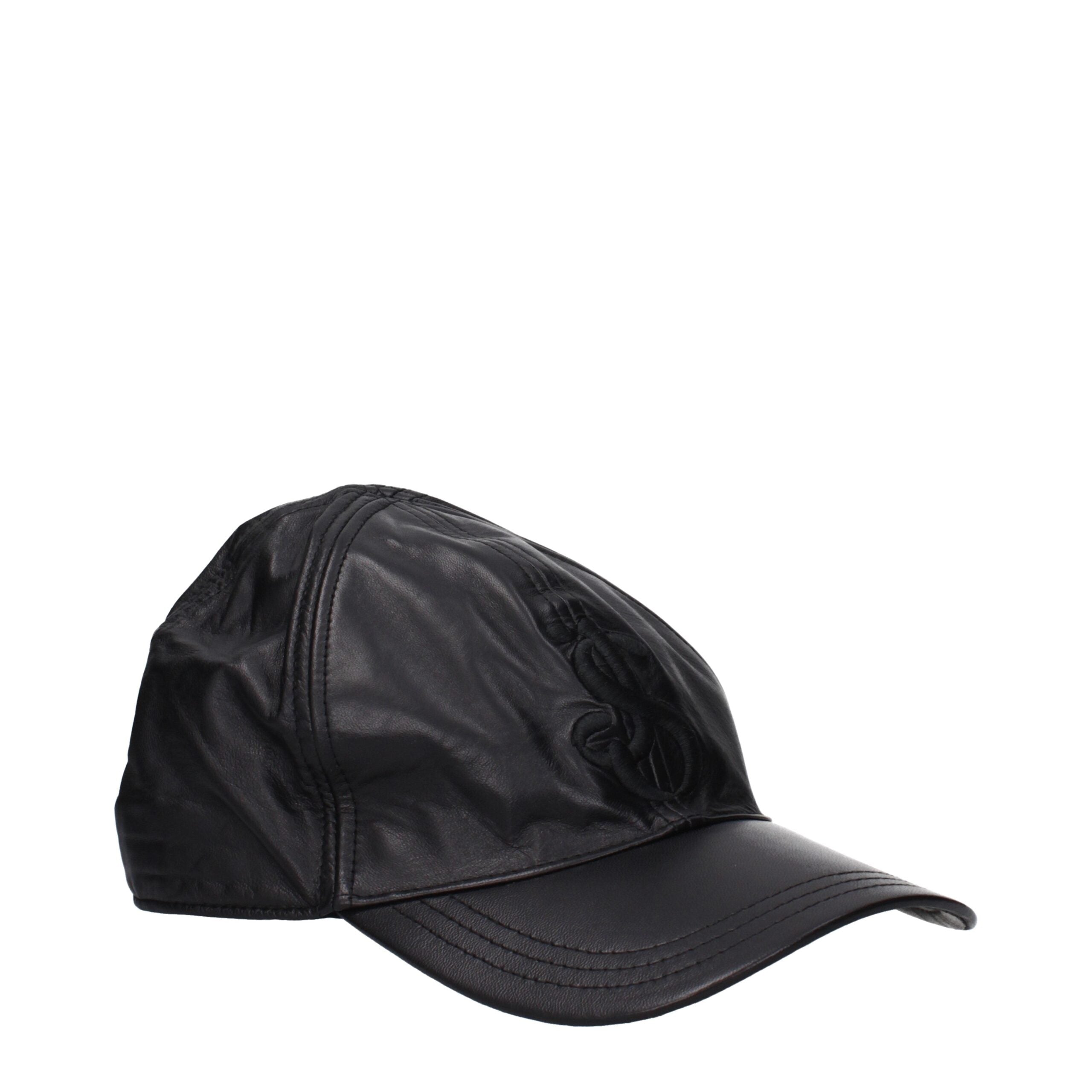 Jil Sander Schwarze Lederkappe (Baseball-Cap)