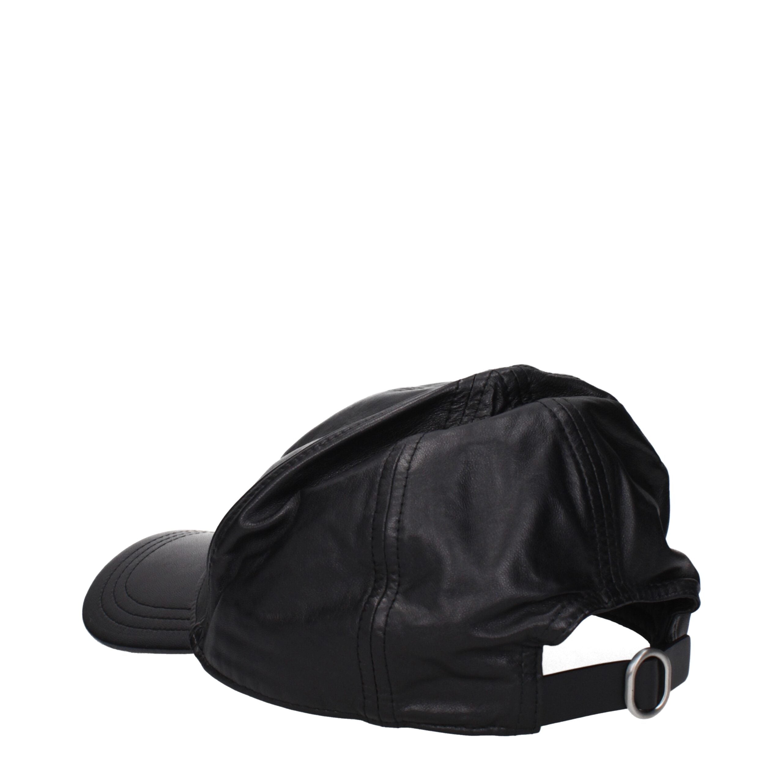 Jil Sander Schwarze Lederkappe (Baseball-Cap)