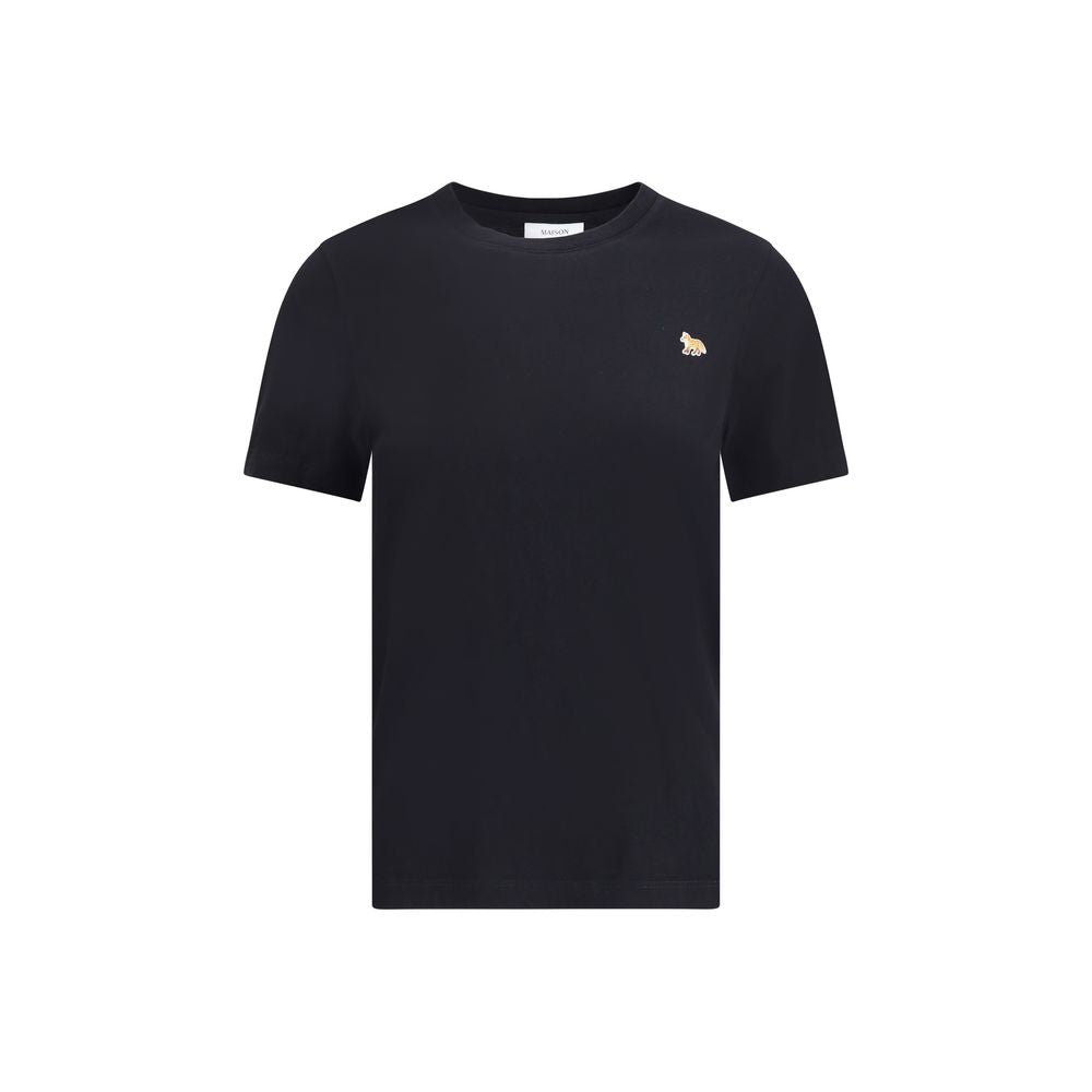 Maison Kitsuné Schwarzes Baumwoll-T-Shirt
