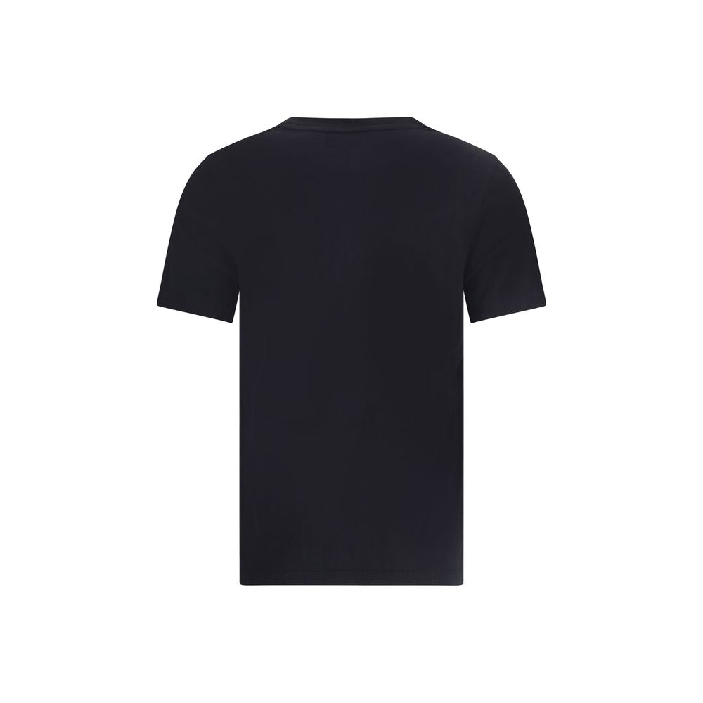 Maison Kitsuné Schwarzes Baumwoll-T-Shirt