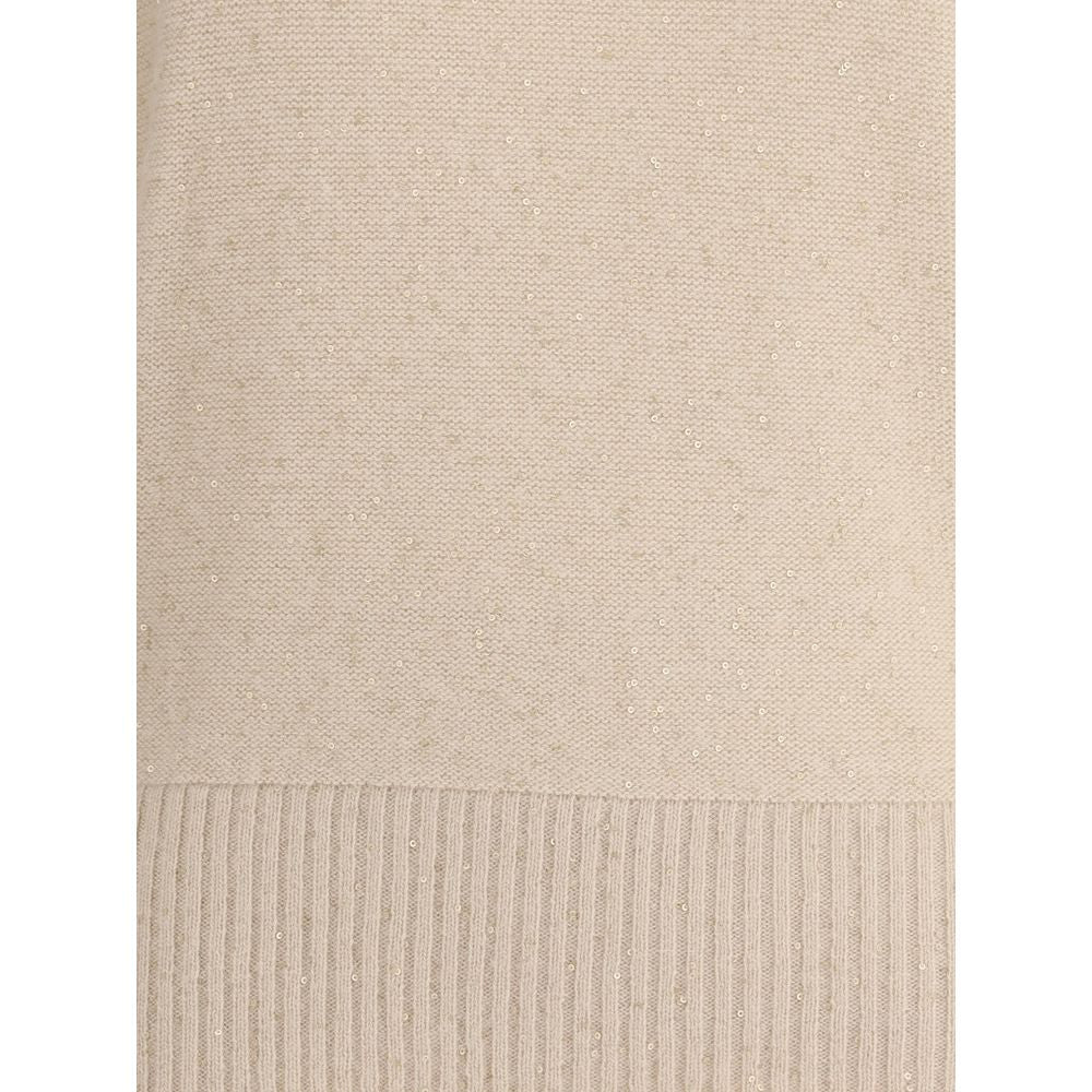 Fabiana Filippi Beiger Rollkragenpullover aus Wolle