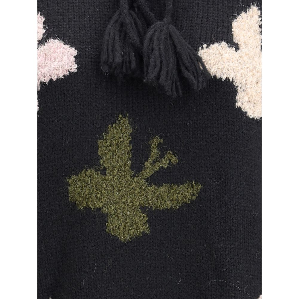 Baziszt Blaues Alpaka-Sweatshirt aus Vicugna Pacos-Wolle