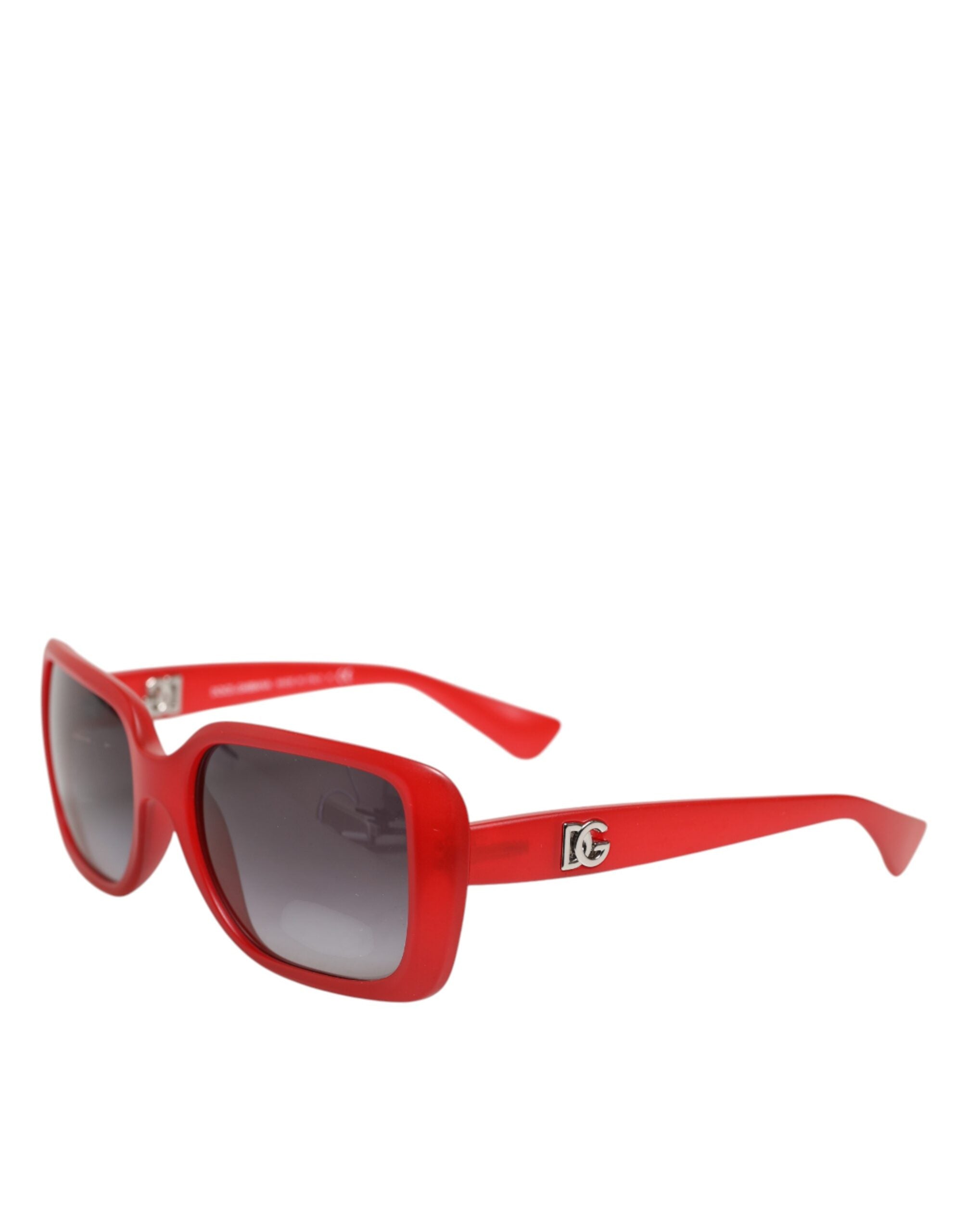Dolce & Gabbana DG6093 Rot Rechteckig Grau Graduierte Gläser Sonnenbrille