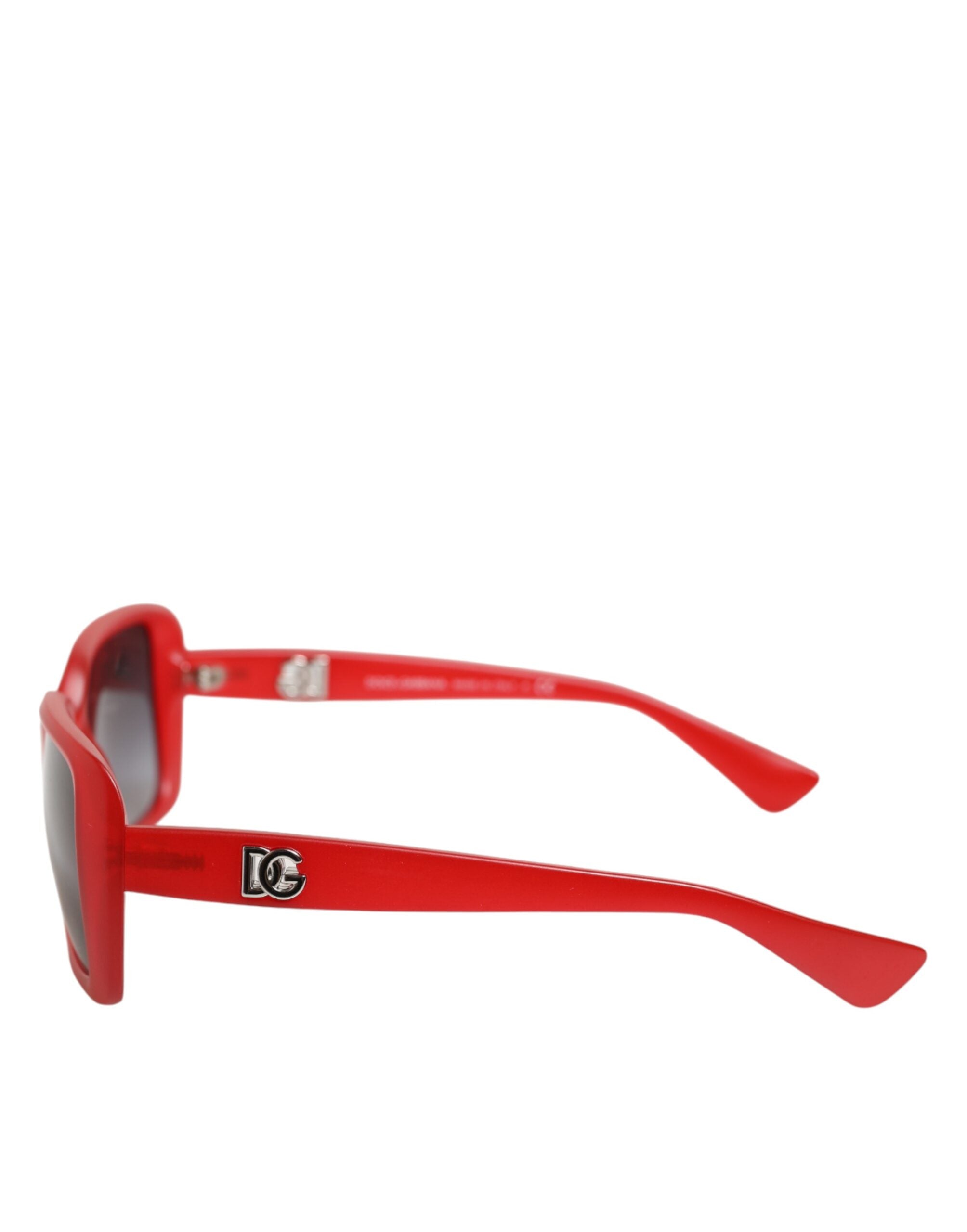 Dolce & Gabbana DG6093 Rot Rechteckig Grau Graduierte Gläser Sonnenbrille