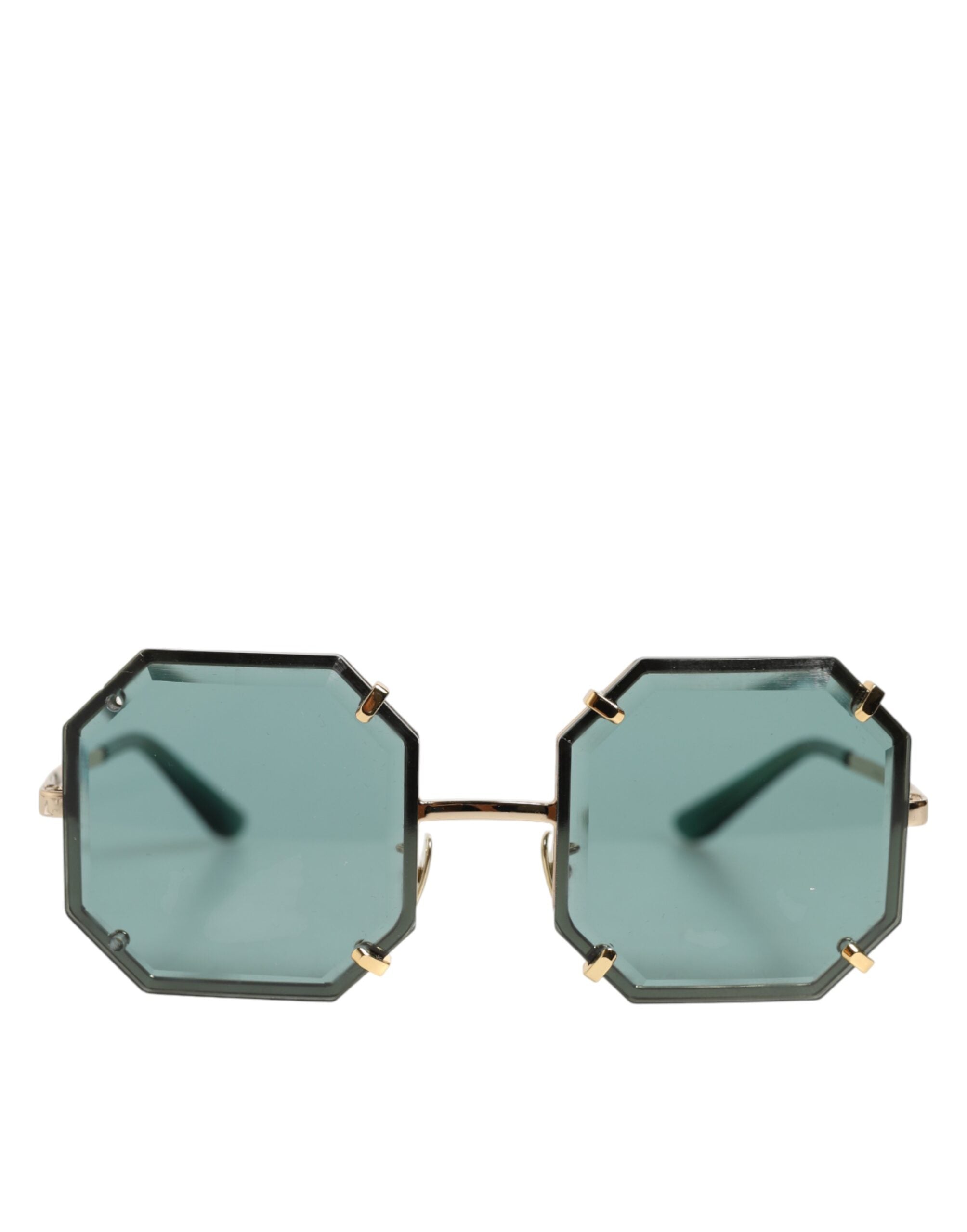 Dolce & Gabbana DG2216 Gold Square Frame Grün Lens Shades Sonnenbrille