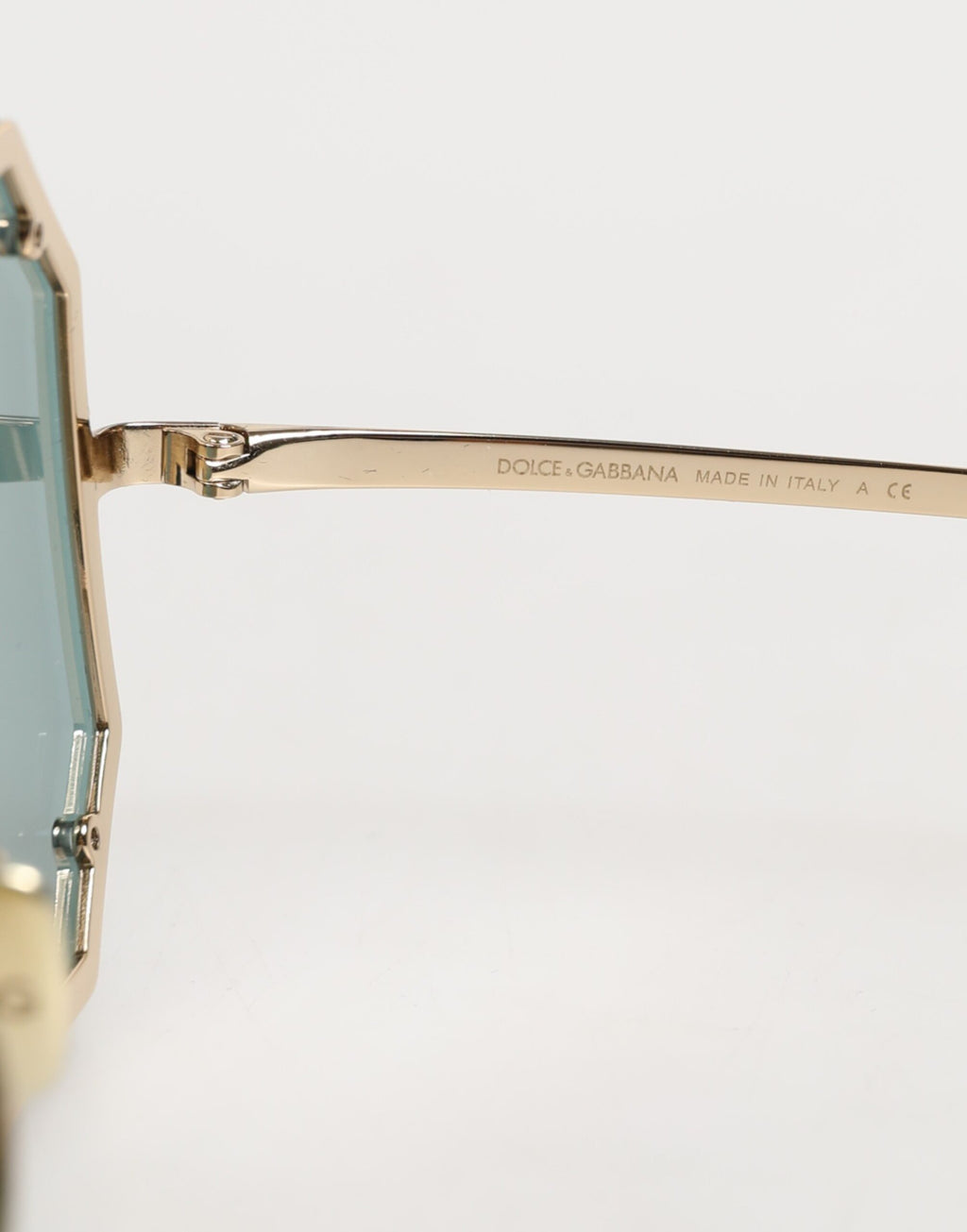 Dolce & Gabbana DG2216 Gold Square Frame Grün Lens Shades Sonnenbrille