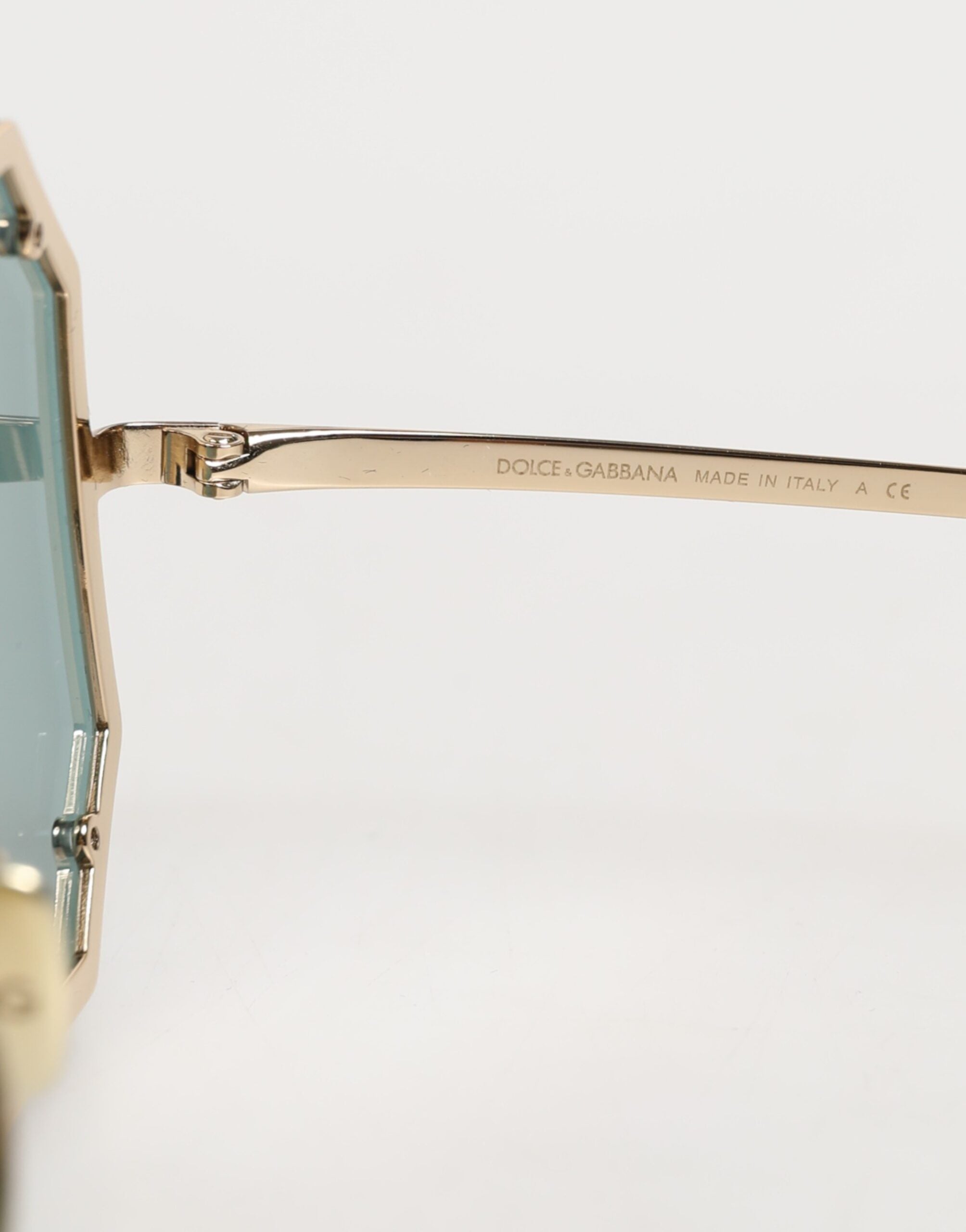 Dolce & Gabbana DG2216 Gold Square Frame Grün Lens Shades Sonnenbrille