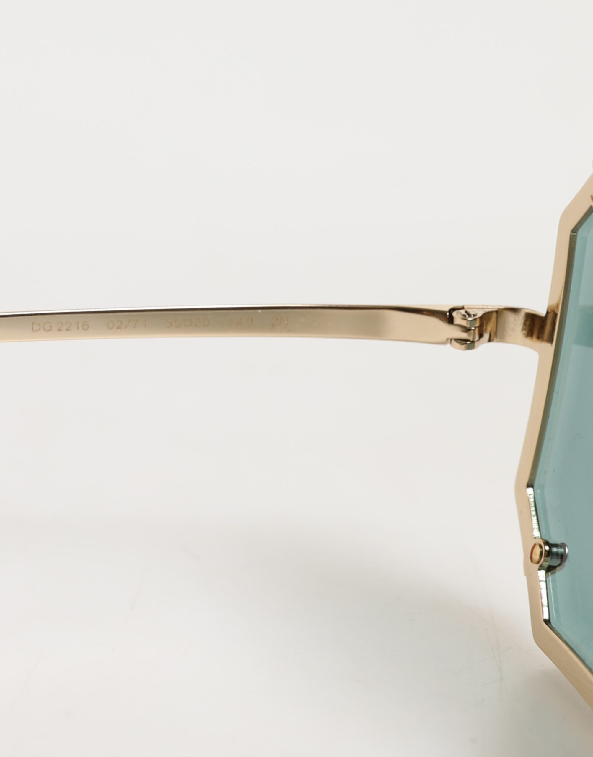 Dolce & Gabbana DG2216 Gold Square Frame Grün Lens Shades Sonnenbrille