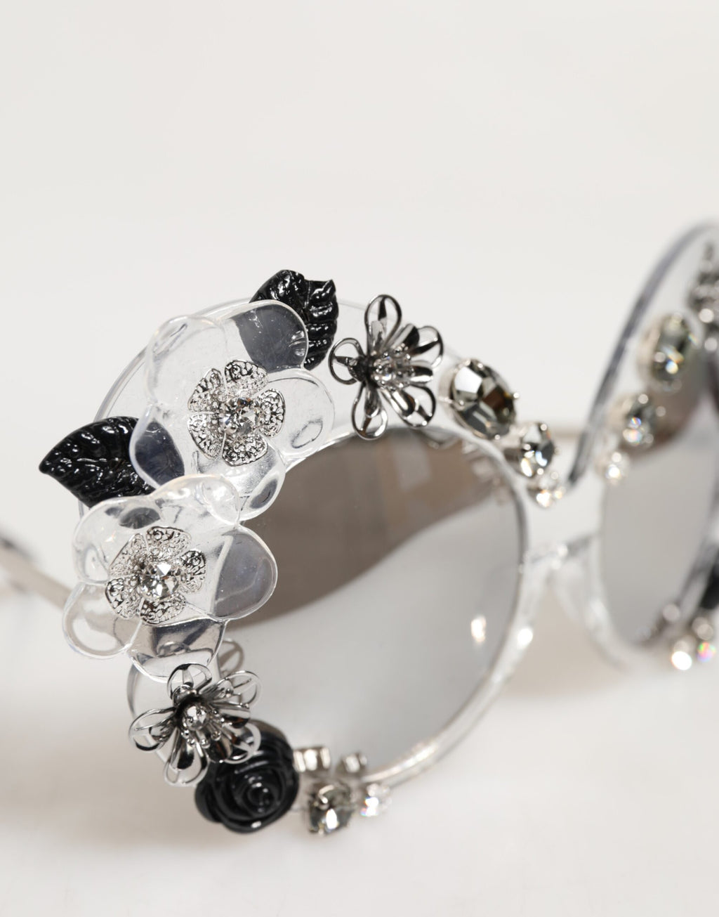 Dolce & Gabbana Transparente DG4292 Runde Kristallblumen-Sonnenbrille