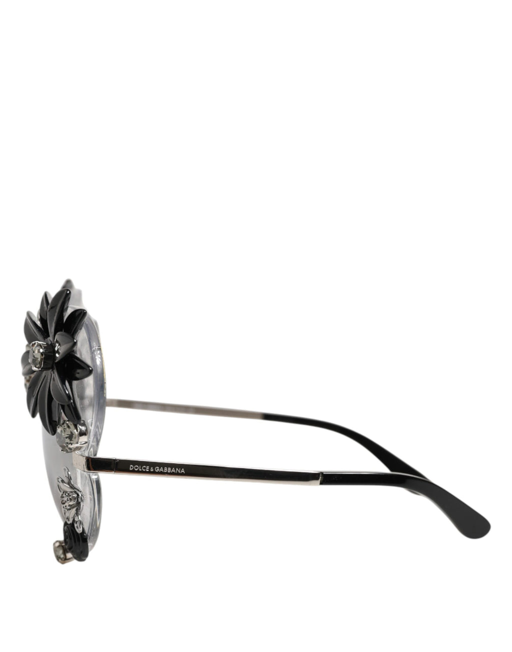 Dolce & Gabbana Transparente DG4292 Runde Kristallblumen-Sonnenbrille