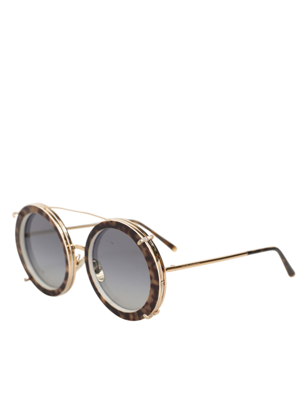 Dolce & Gabbana DG2198 Braune Leopard Print Gradient Runde Sonnenbrille