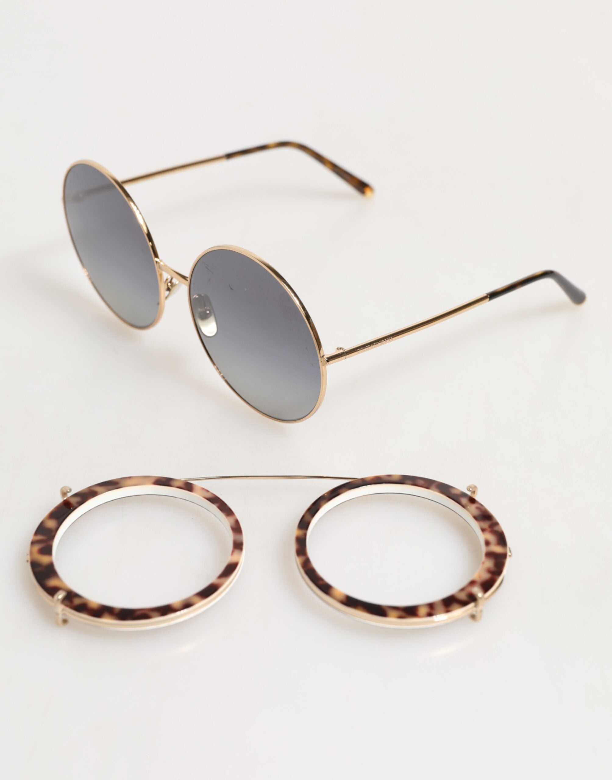 Dolce & Gabbana DG2198 Braune Leopard Print Gradient Runde Sonnenbrille