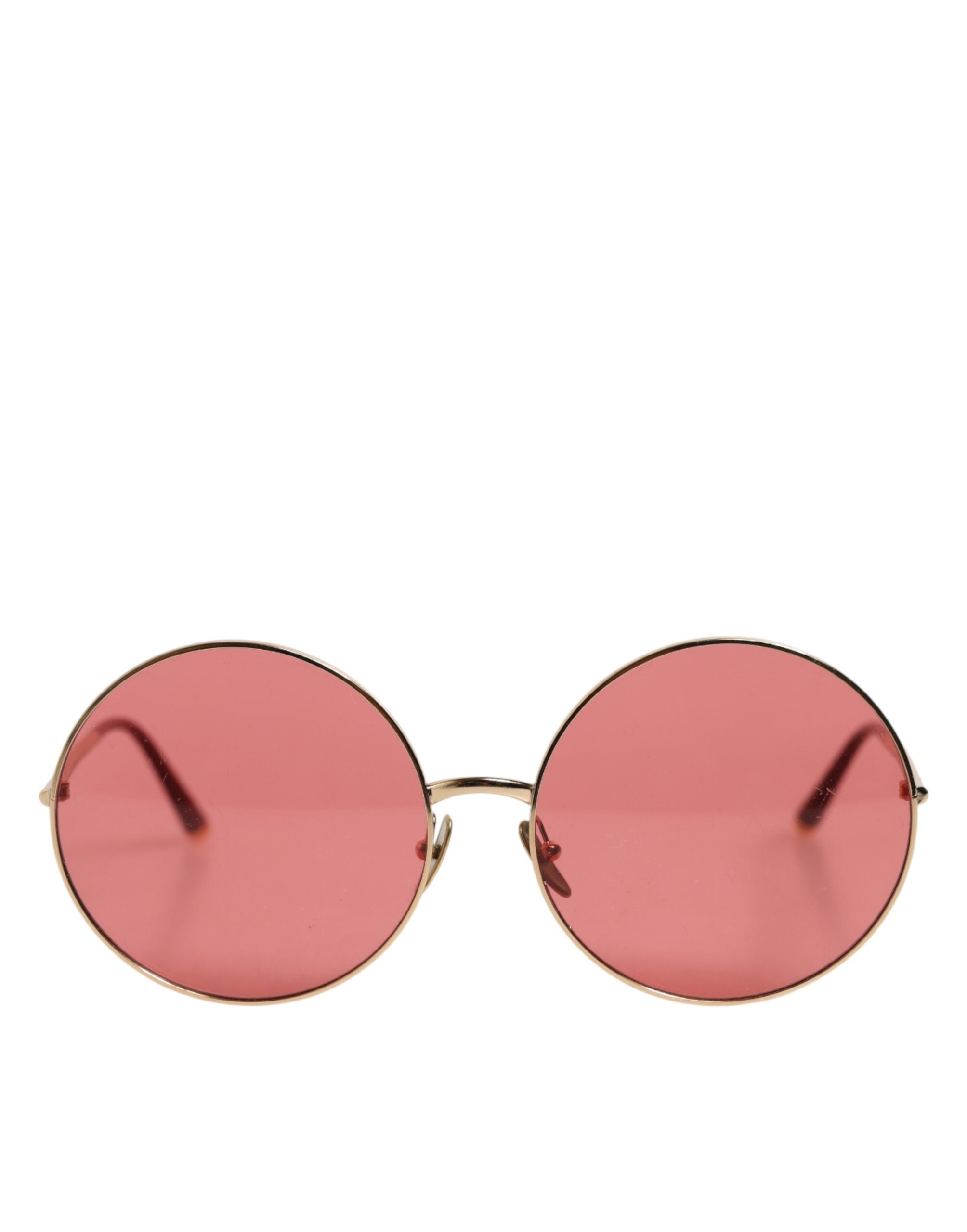 Dolce & Gabbana Rosa Gold Metall Runde Schattierungen Eyewear Sonnenbrille