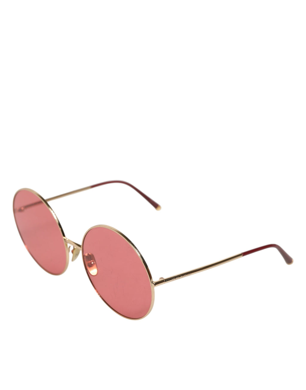 Dolce & Gabbana Rosa Gold Metall Runde Schattierungen Eyewear Sonnenbrille