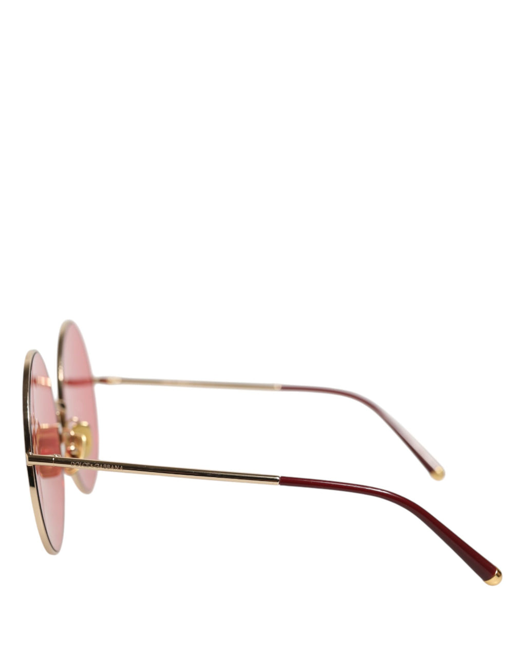 Dolce & Gabbana Rosa Gold Metall Runde Schattierungen Eyewear Sonnenbrille
