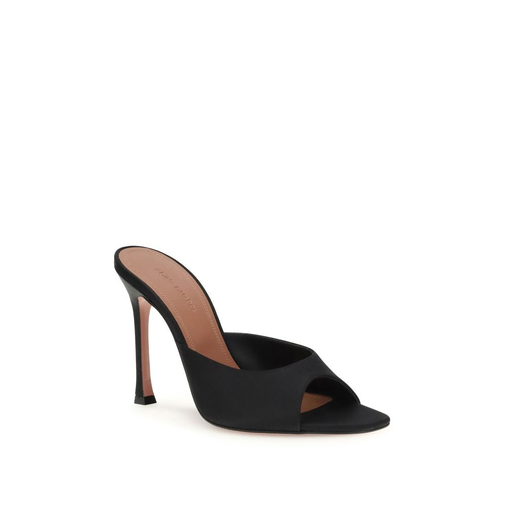 Amina Muaddi Schwarze Kalbsleder-Bos-Taurus-Pumps mit hohem Absatz
