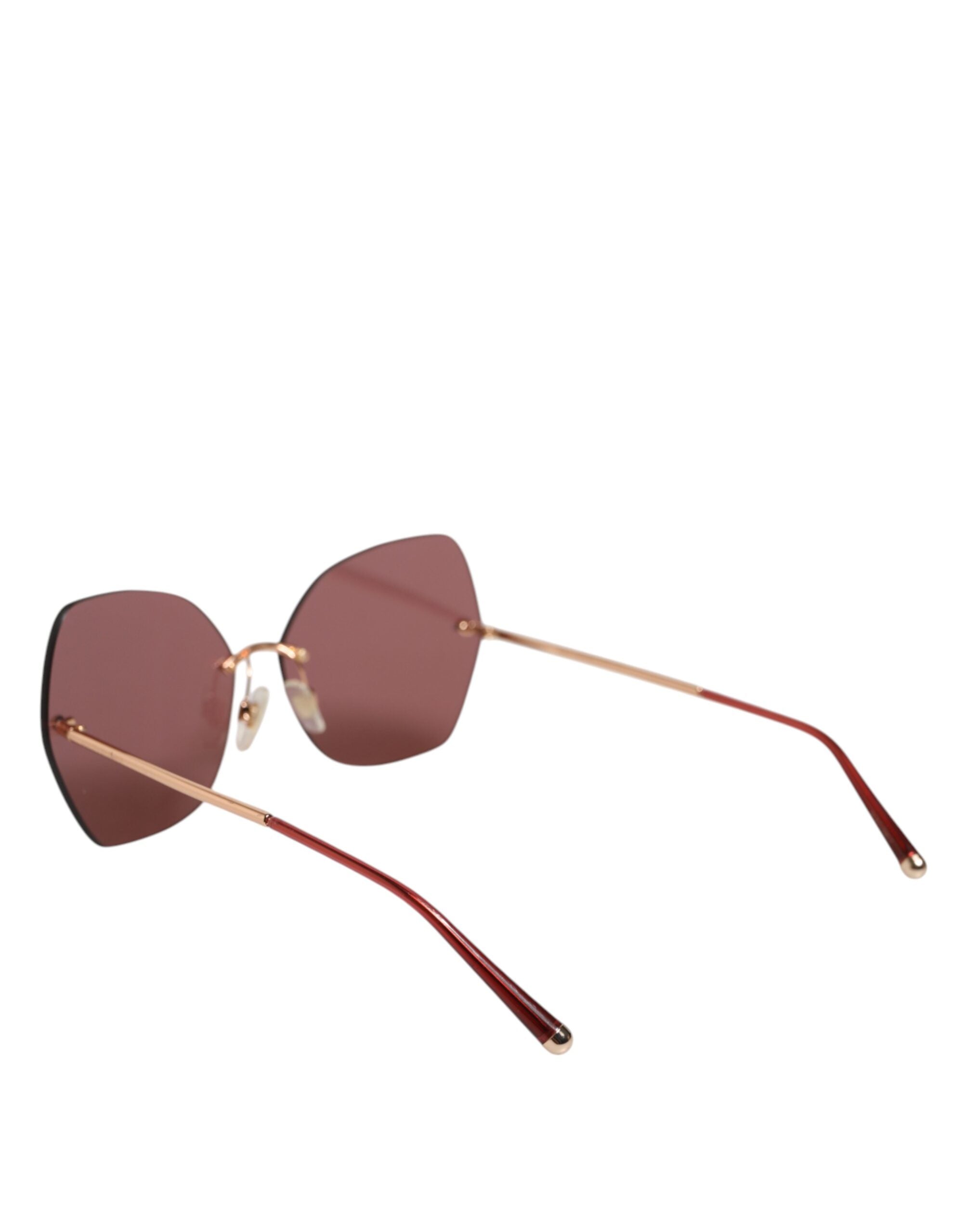 Dolce & Gabbana Lucia Goldene Cat-Eye-Sonnenbrille mit roten Gläsern
