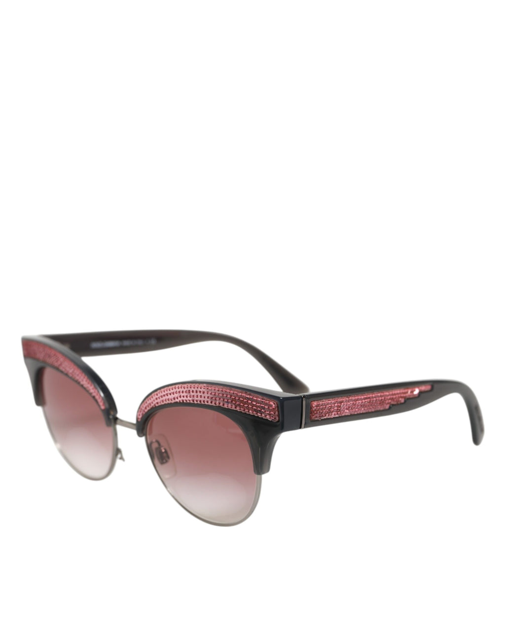 Dolce & Gabbana Schwarze Sonnenbrille mit Katzenaugenform und pinken Spiegeleffekten