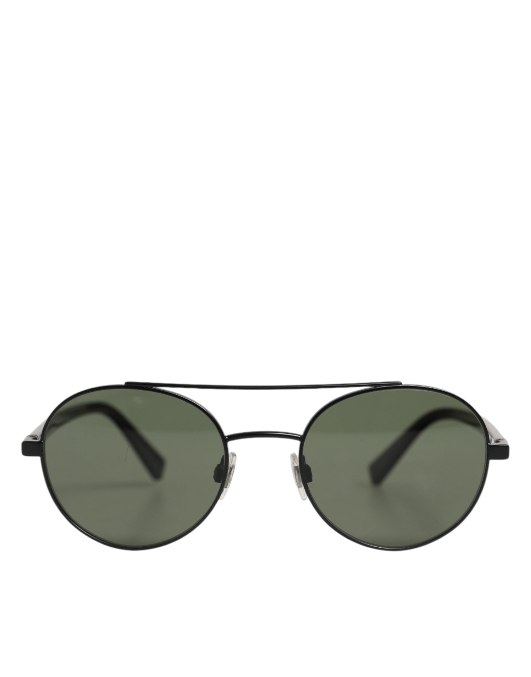 Dolce & Gabbana Sonnenbrille mit mattschwarzem Stahlrahmen und grauen Gläsern