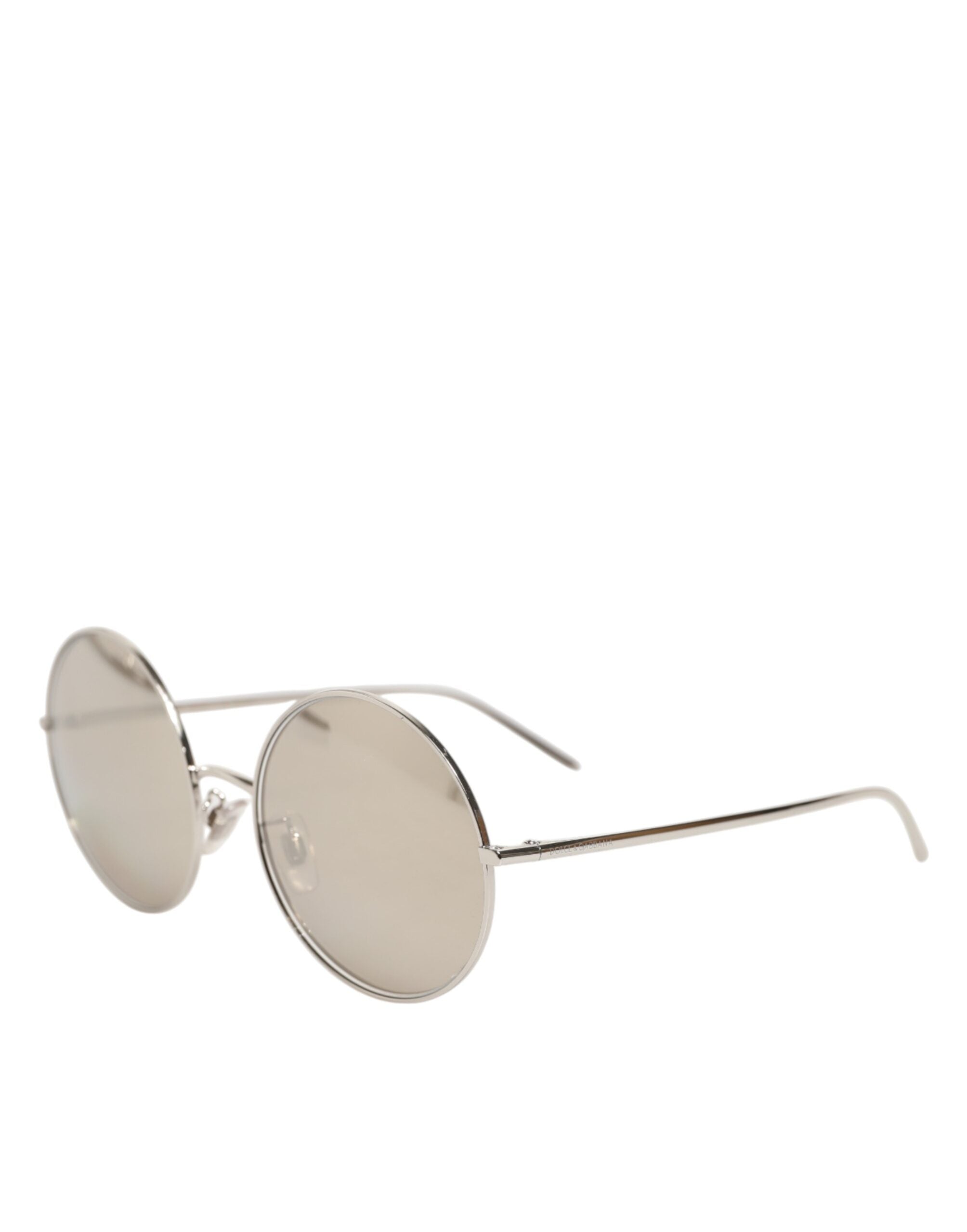 Dolce & Gabbana DG2215K Silberne Metall-Sonnenbrille mit runden Gläsern