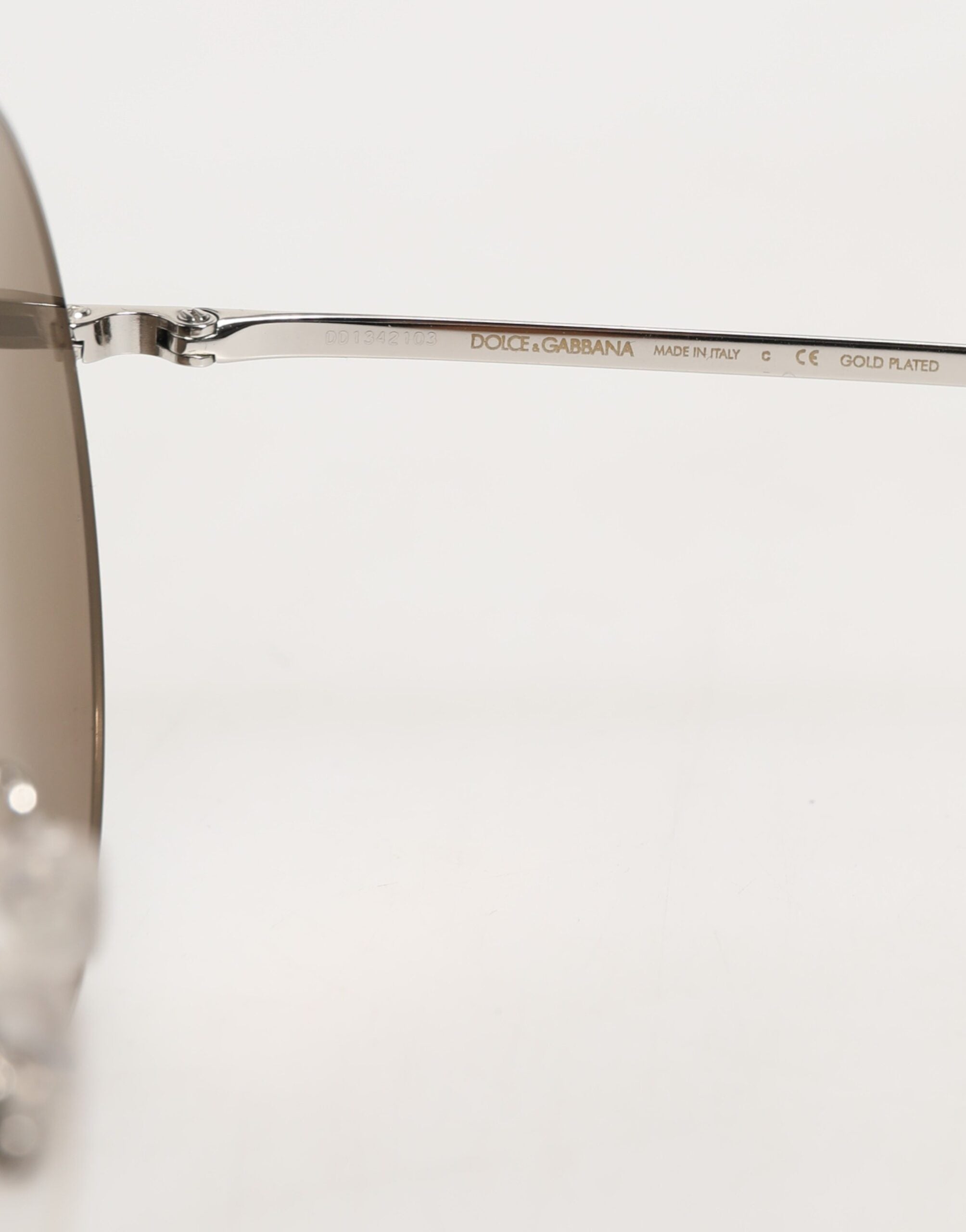 Dolce & Gabbana DG2215K Silberne Metall-Sonnenbrille mit runden Gläsern