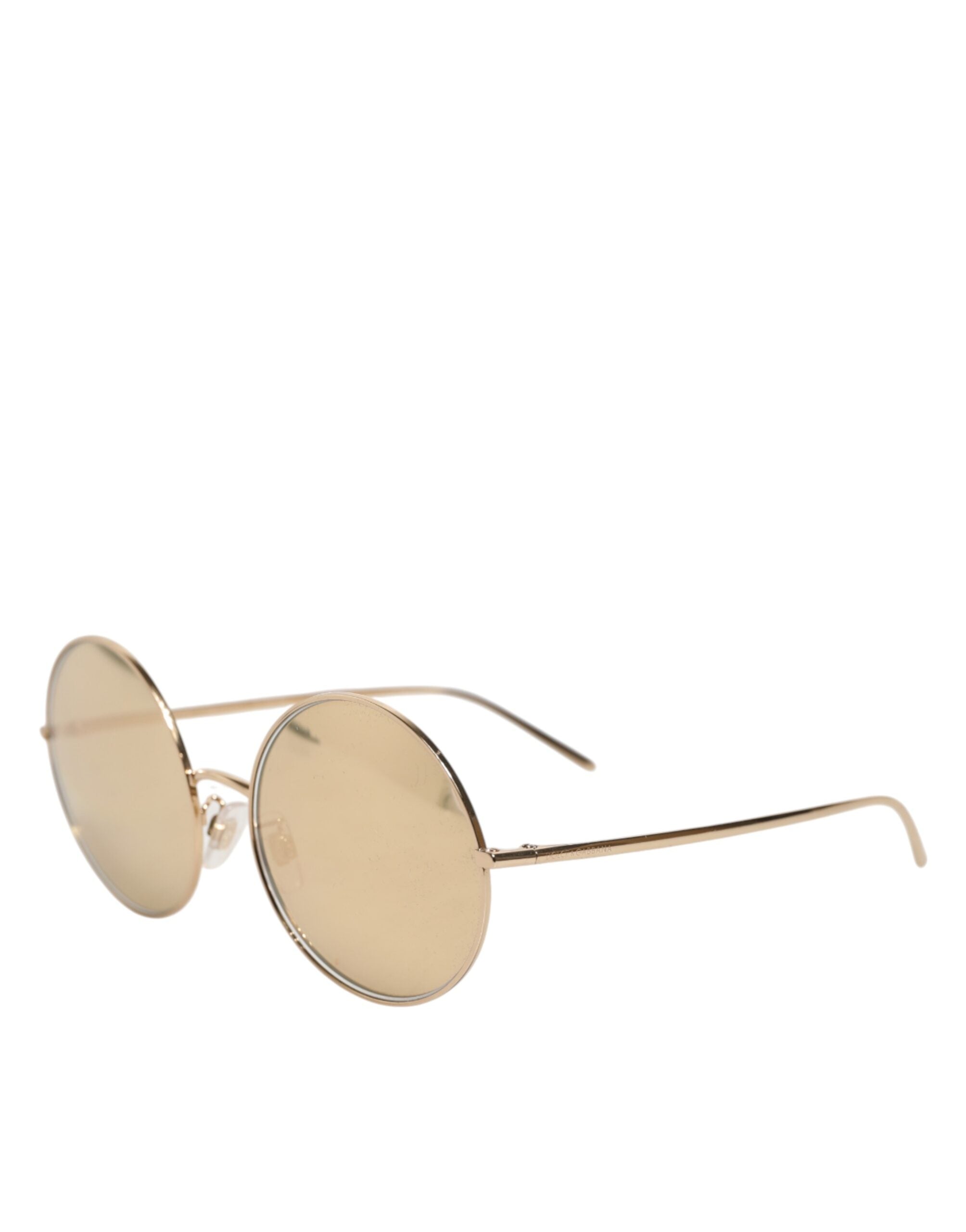Dolce & Gabbana Goldene Metall-Sonnenbrille im Rundstil