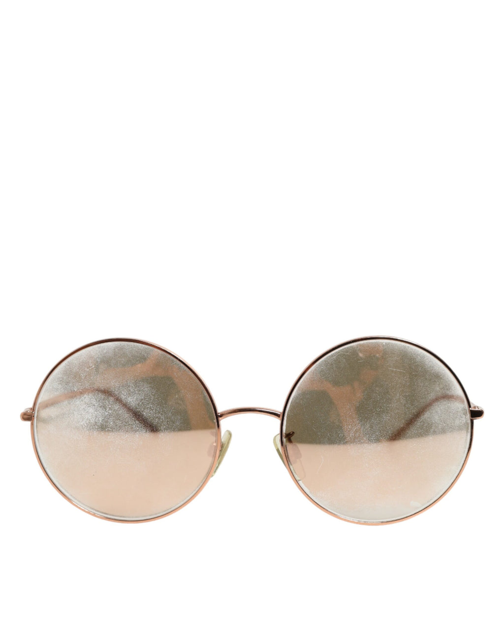 Dolce & Gabbana DG2215K Goldene Metall-Sonnenbrille mit runden Gläsern