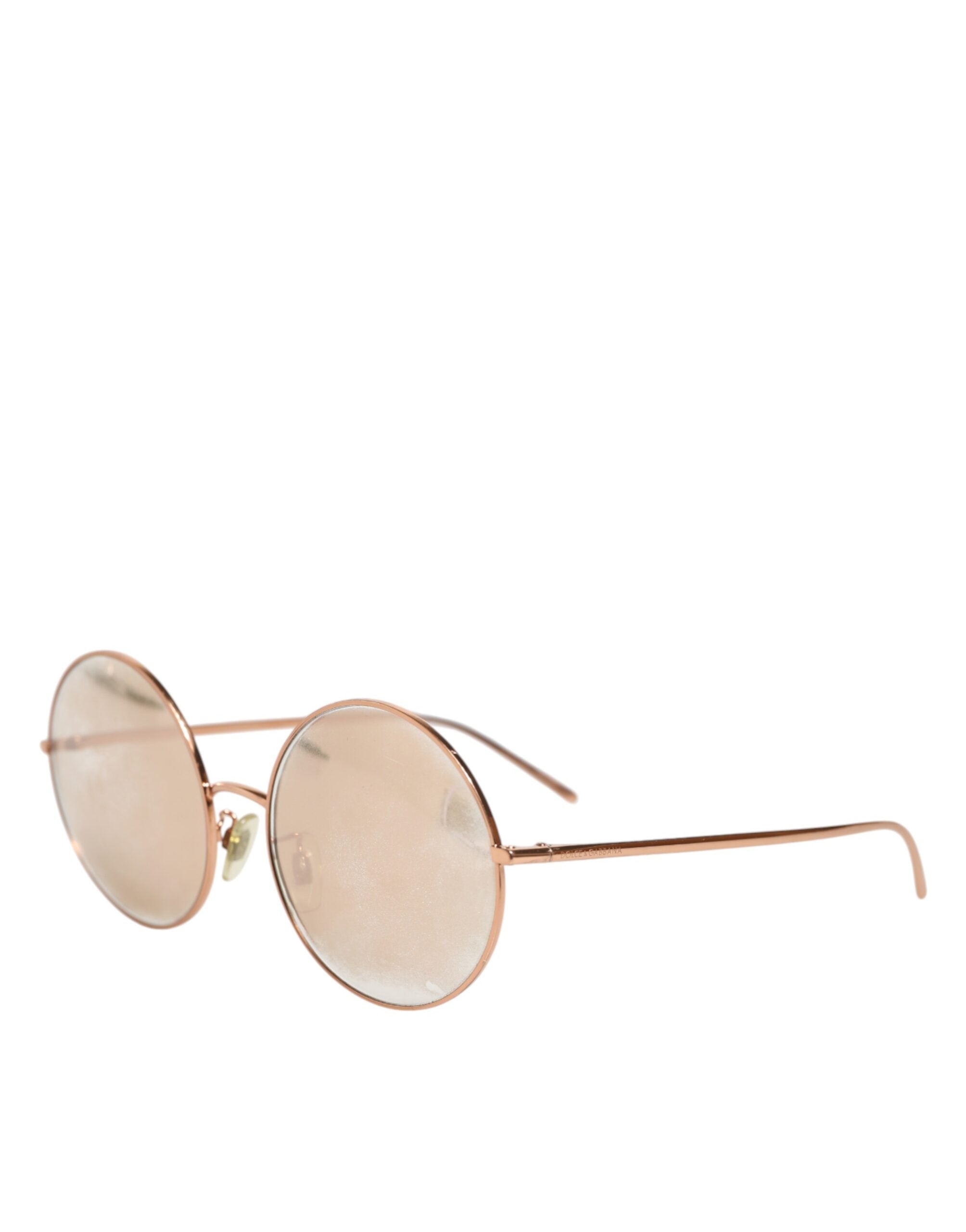 Dolce & Gabbana DG2215K Goldene Metall-Sonnenbrille mit runden Gläsern