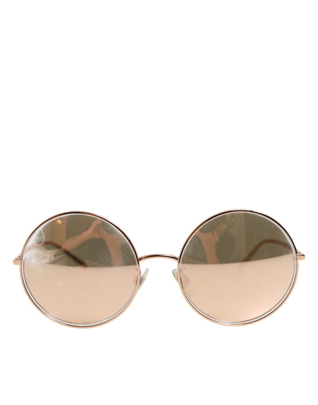 Dolce & Gabbana DG2215K Goldene Metall-Sonnenbrille mit runden Gläsern
