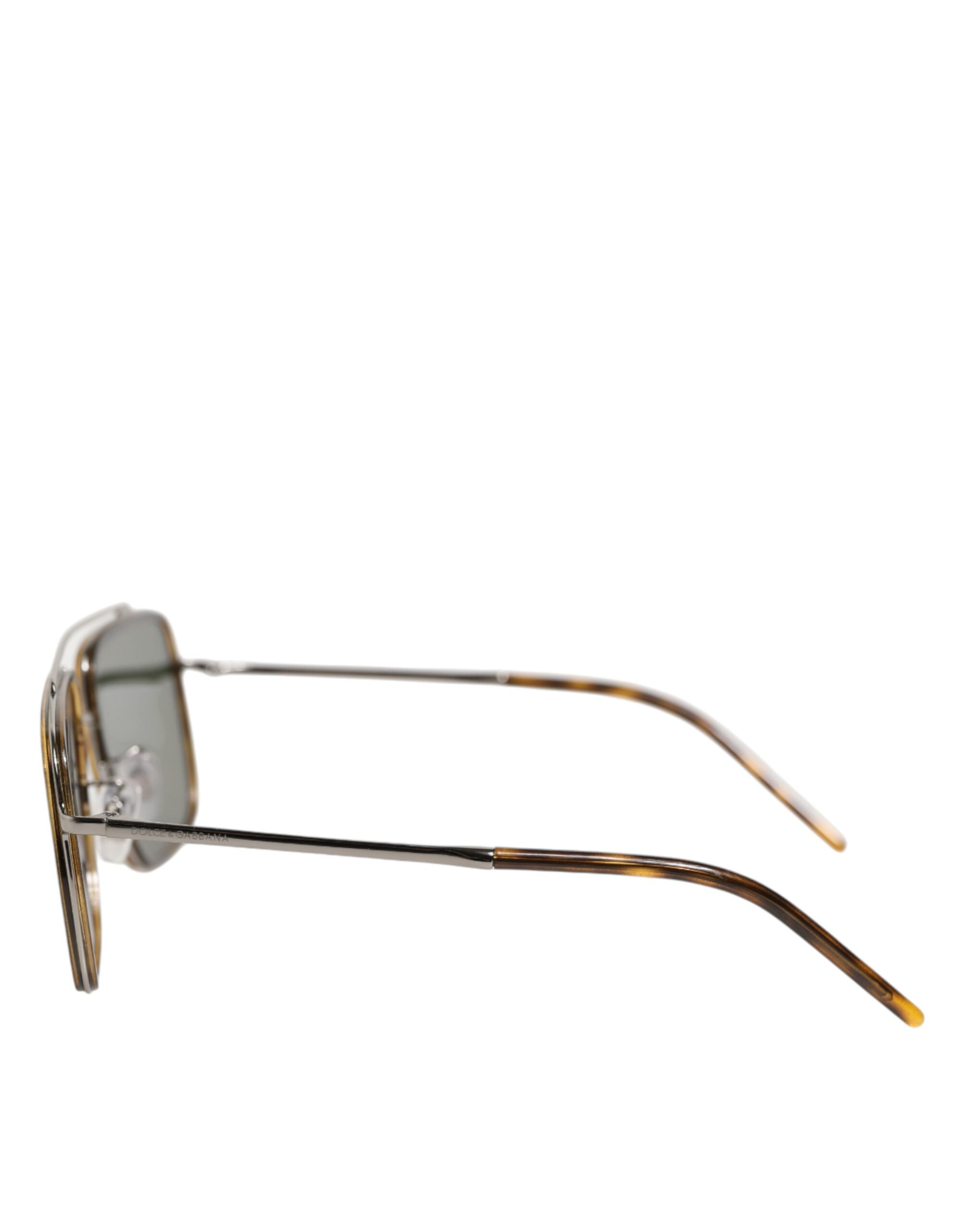 Dolce & Gabbana Polarisierte Sonnenbrille im Navigator-Stil mit silbernem Metallrahmen