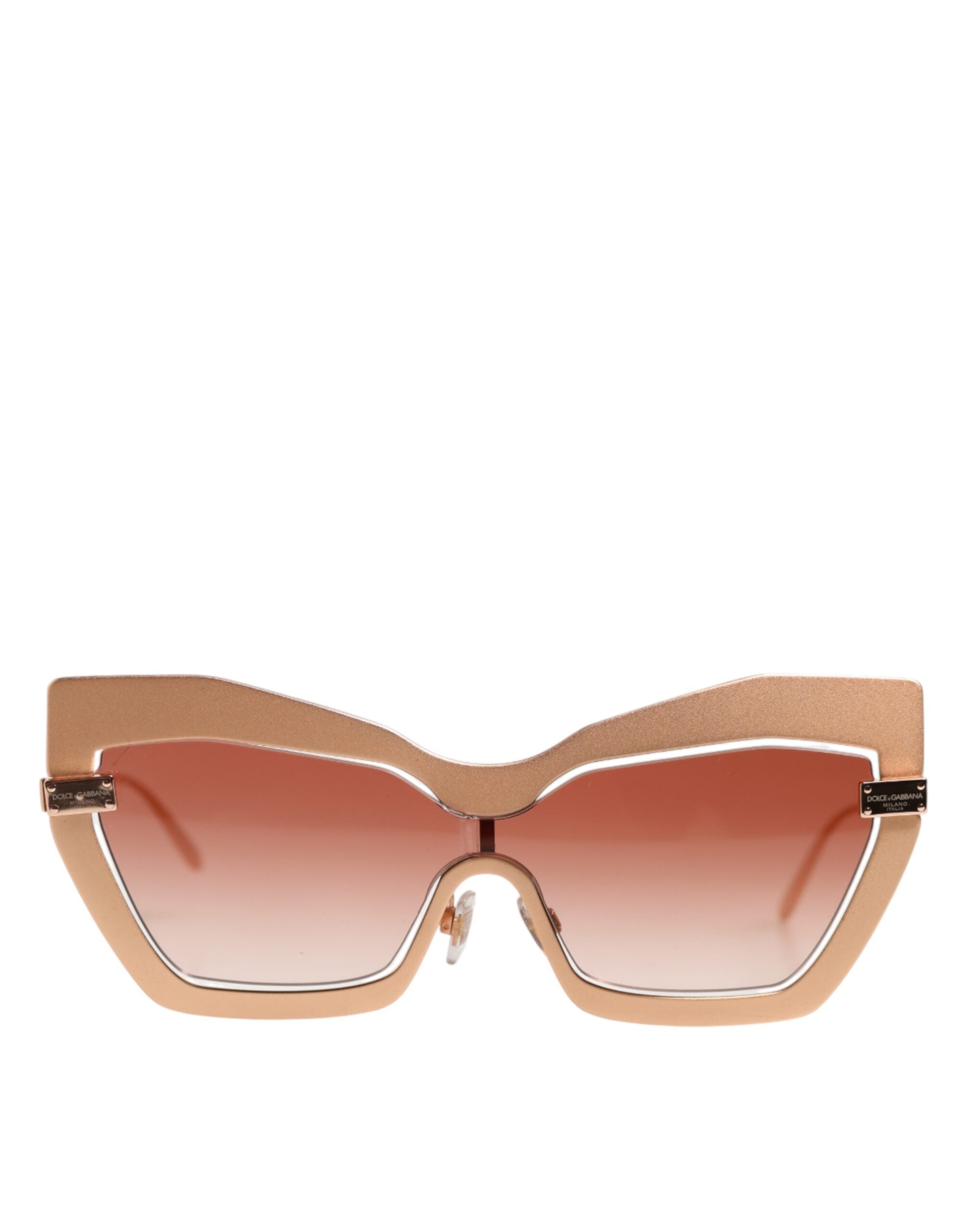 Dolce & Gabbana DG2224 Sandroségold Cat-Eye-Sonnenbrille mit unregelmäßiger Form
