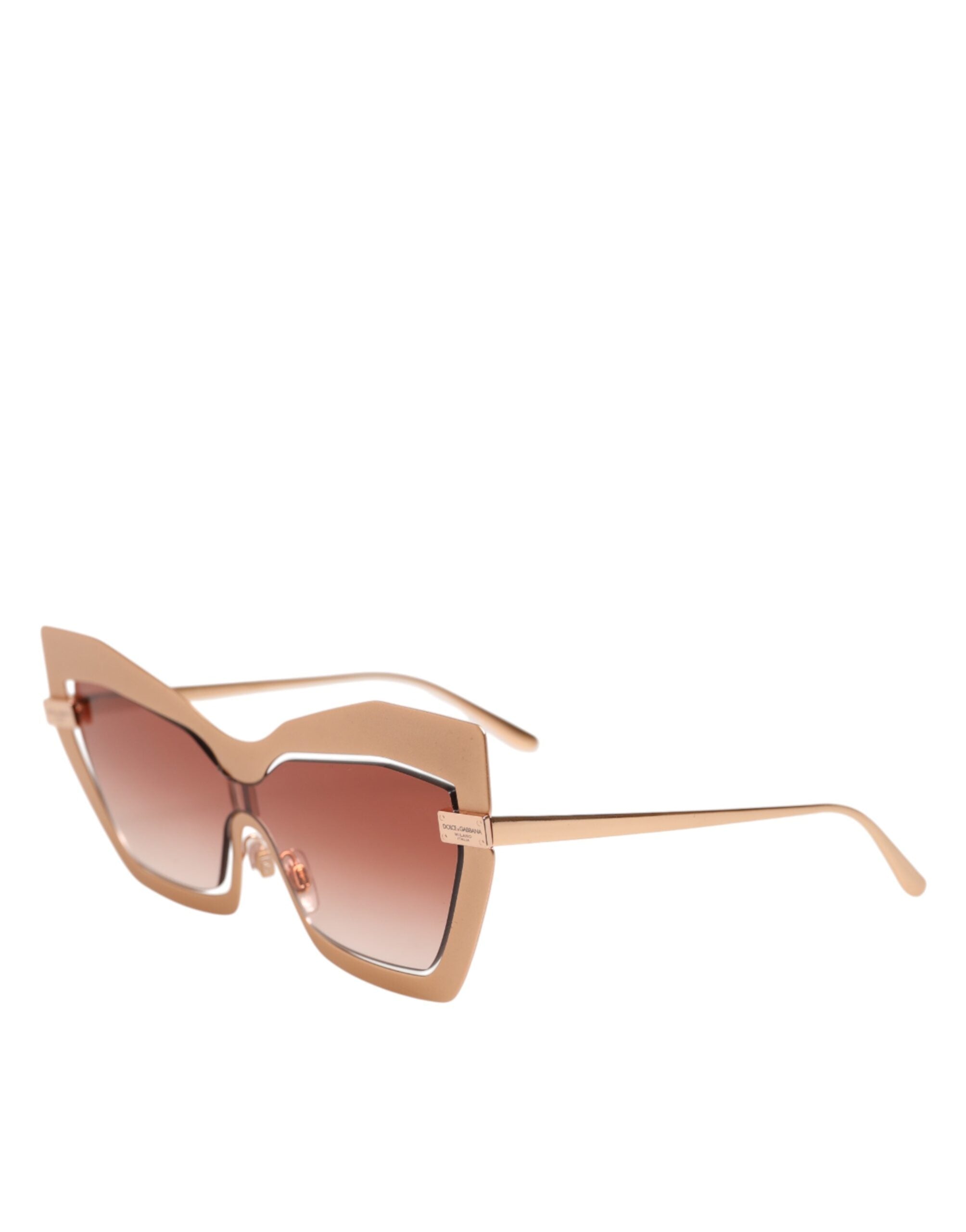 Dolce & Gabbana DG2224 Sandroségold Cat-Eye-Sonnenbrille mit unregelmäßiger Form