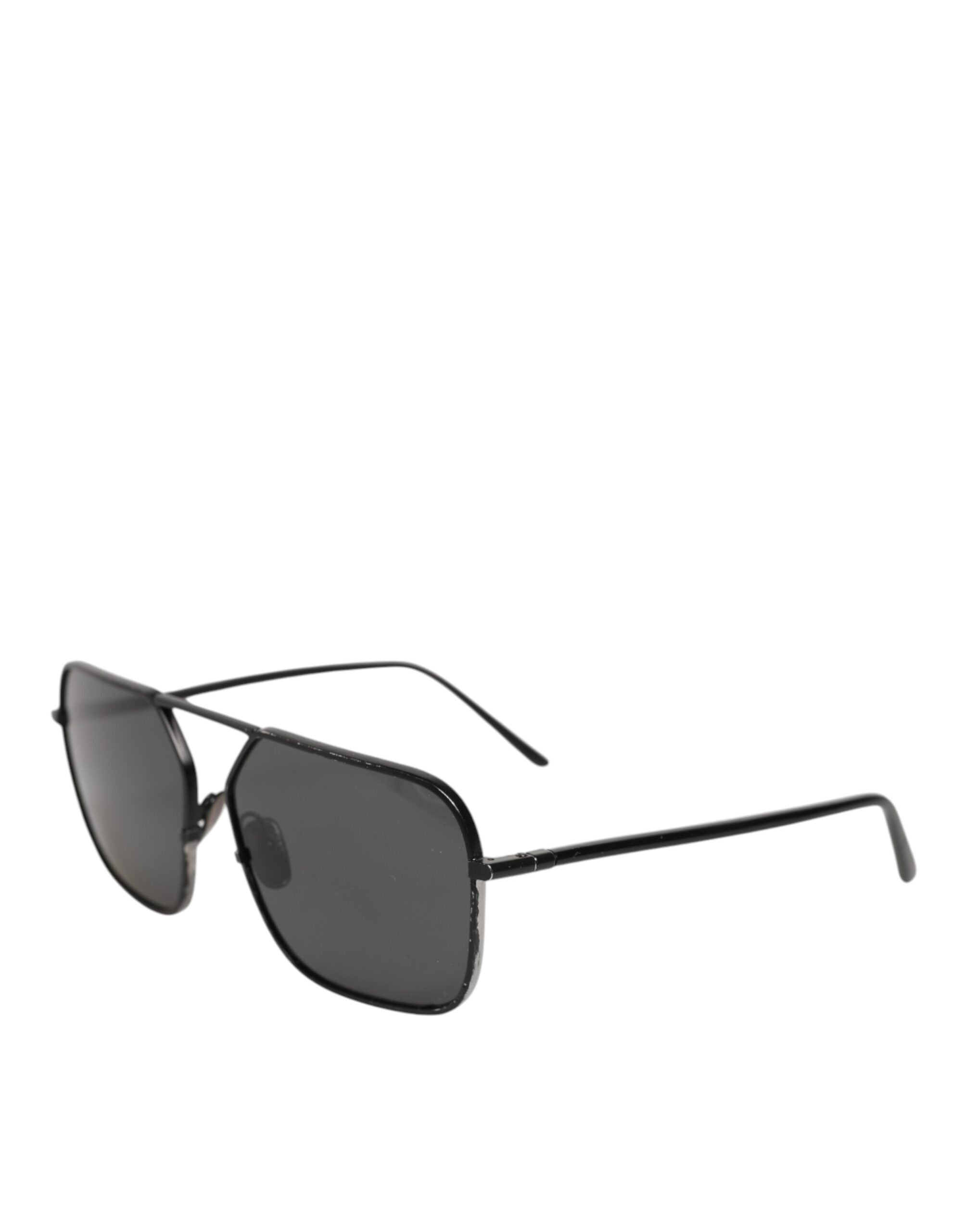Dolce & Gabbana Sonnenbrille mit eckigen Gläsern und schwarzem Metallrahmen