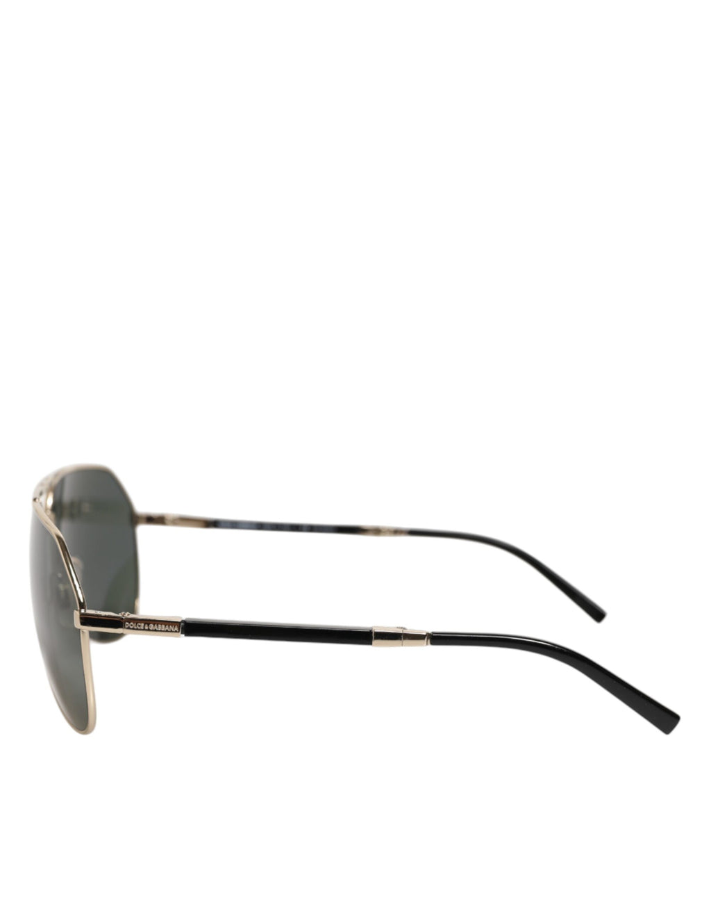 Dolce & Gabbana DG2106K Schwarze Sonnenbrille mit vergoldetem Metallrahmen und polarisierten Gläsern
